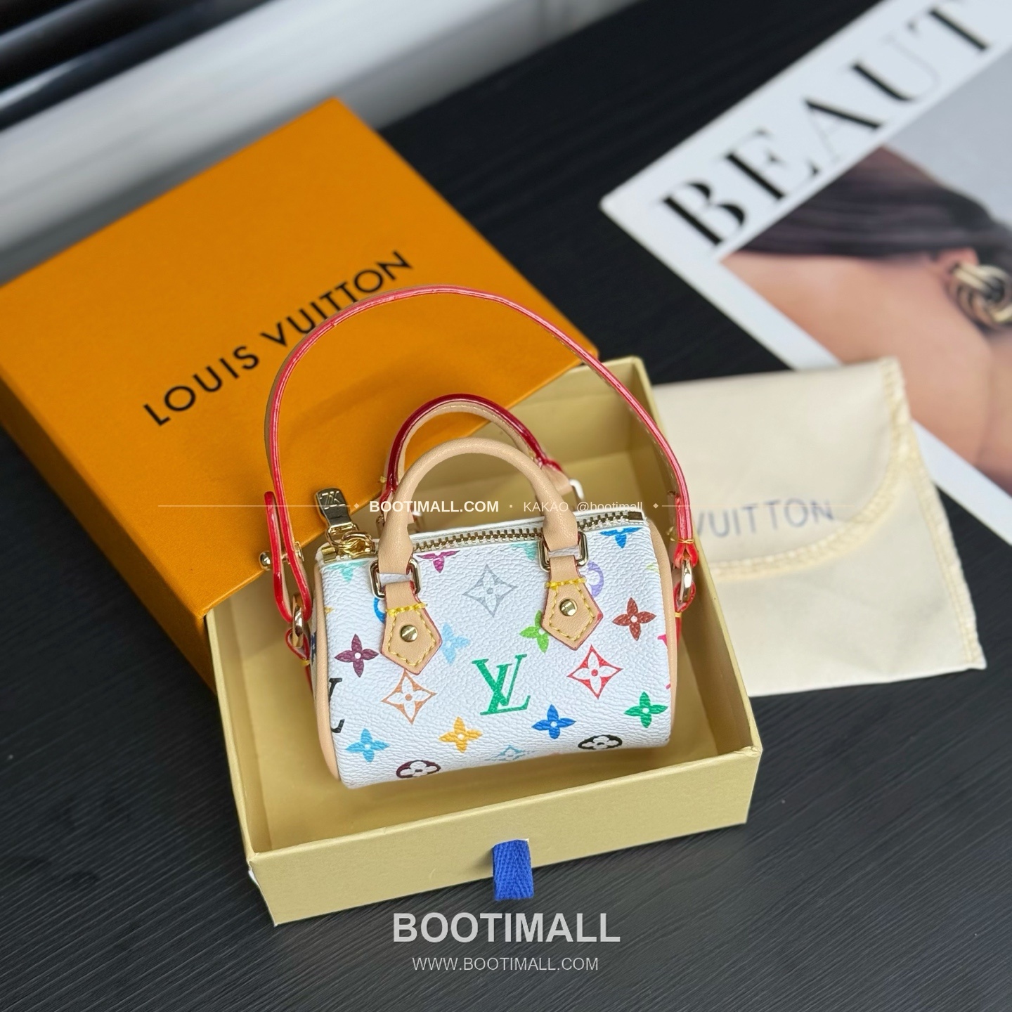 루이비통 Speedy 모노그램 미니 레더 체인 참 Louis Vuitton Speedy Monogram Mini Leather Chain Charm M01882 8cm 3