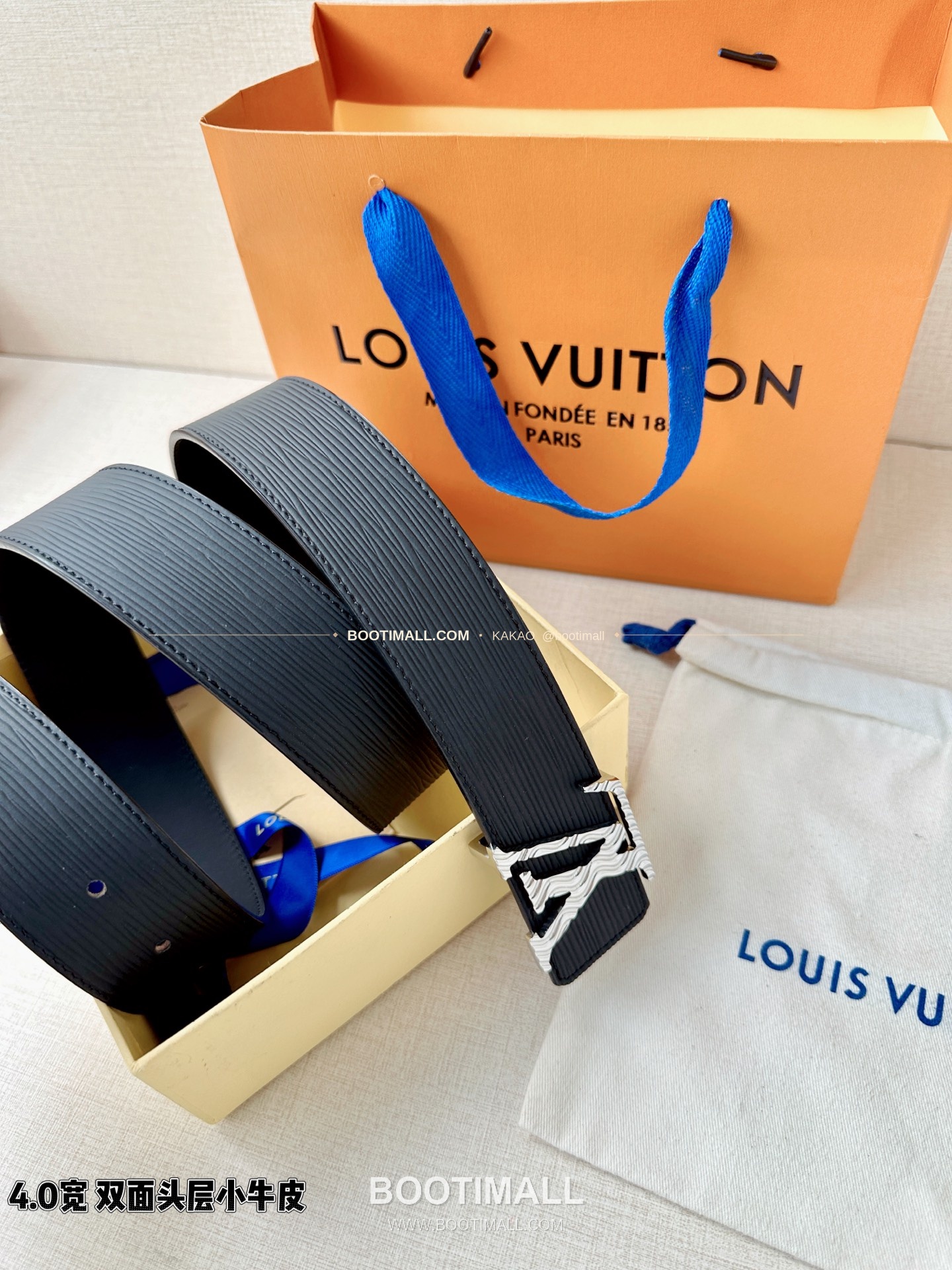 루이비통 LV 이니셜 에피 카프 리버서블 벨트 Louis Vuitton LV Initiales Epi Calfskin Reversible Belt 4cm 5