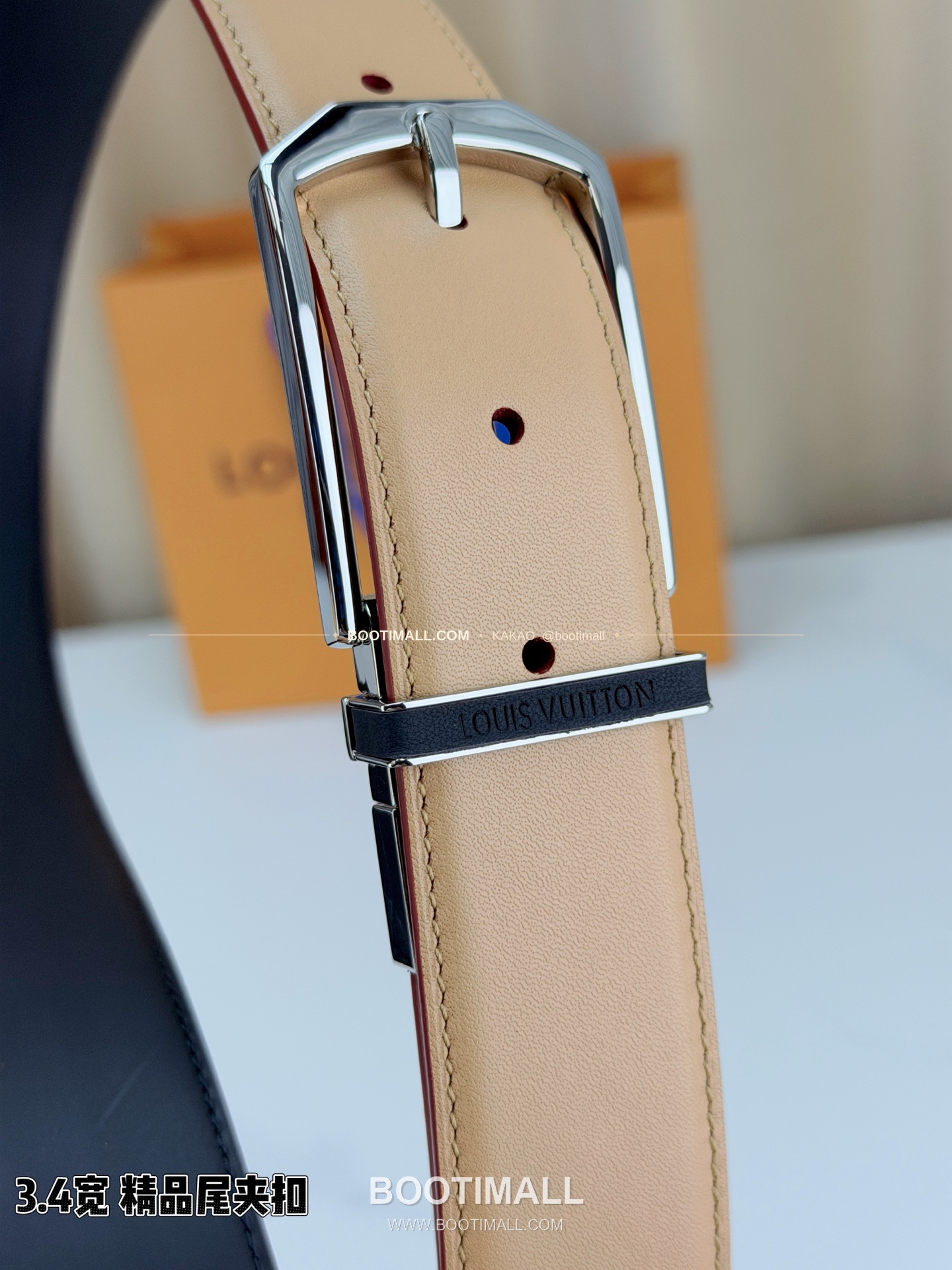 루이비통 LV 카프스킨 핀버클 리버서블 벨트 Louis Vuitton LV Calfskin Pin Buckle Reversible Belt 3.4cm 2