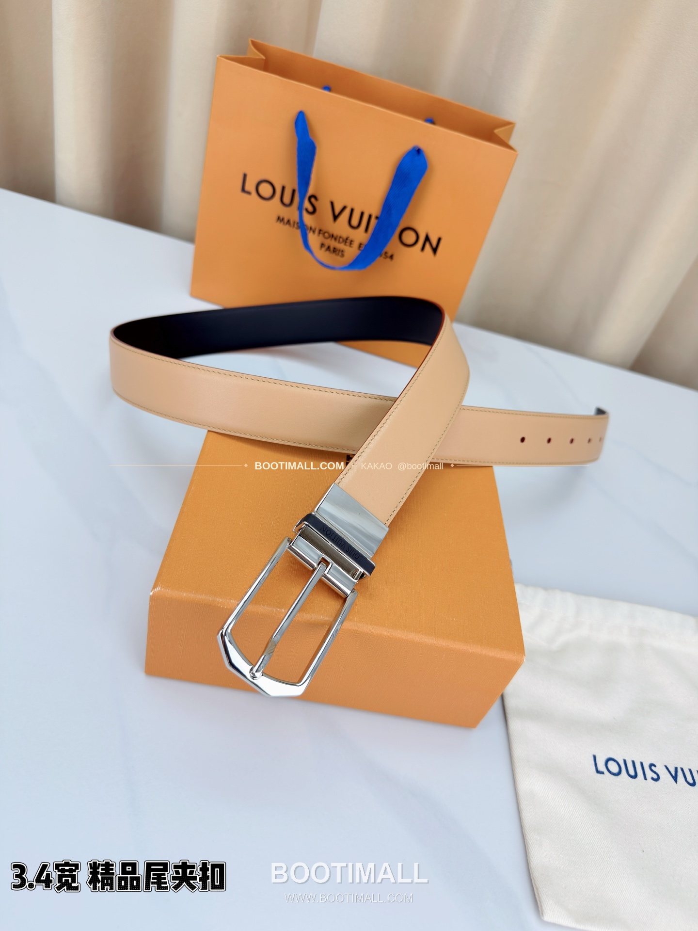 루이비통 LV 카프스킨 핀버클 리버서블 벨트 Louis Vuitton LV Calfskin Pin Buckle Reversible Belt 3.4cm 3