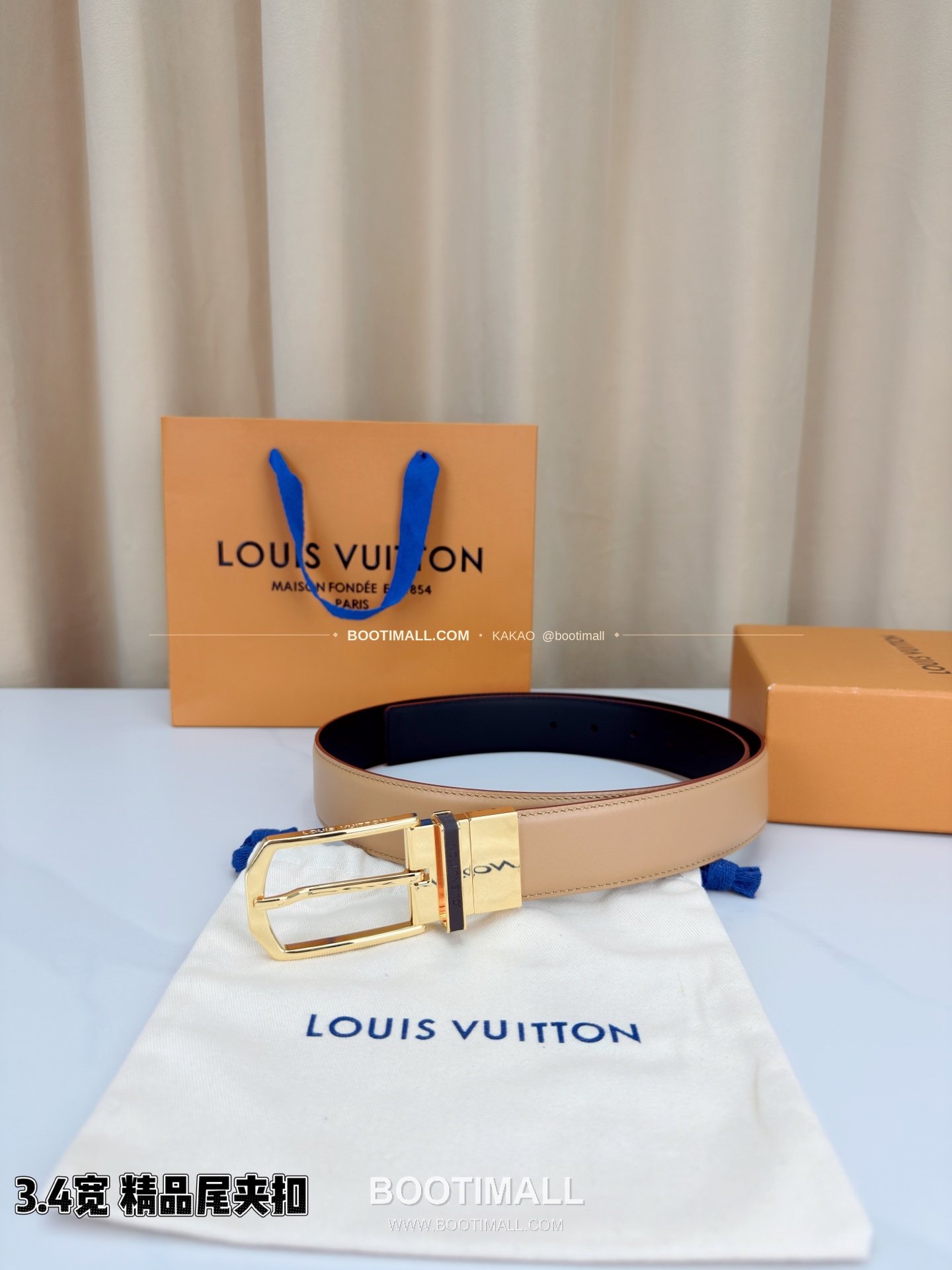 루이비통 LV 카프스킨 핀버클 리버서블 벨트 Louis Vuitton LV Calfskin Pin Buckle Reversible Belt 3.4cm 5