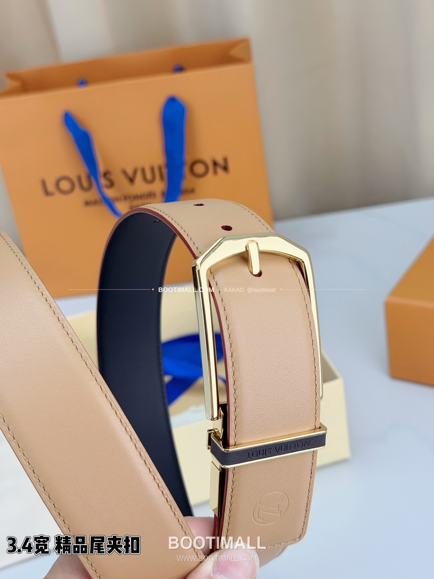 루이비통 LV 카프스킨 핀버클 리버서블 벨트 Louis Vuitton LV Calfskin Pin Buckle Reversible Belt 3.4cm 7