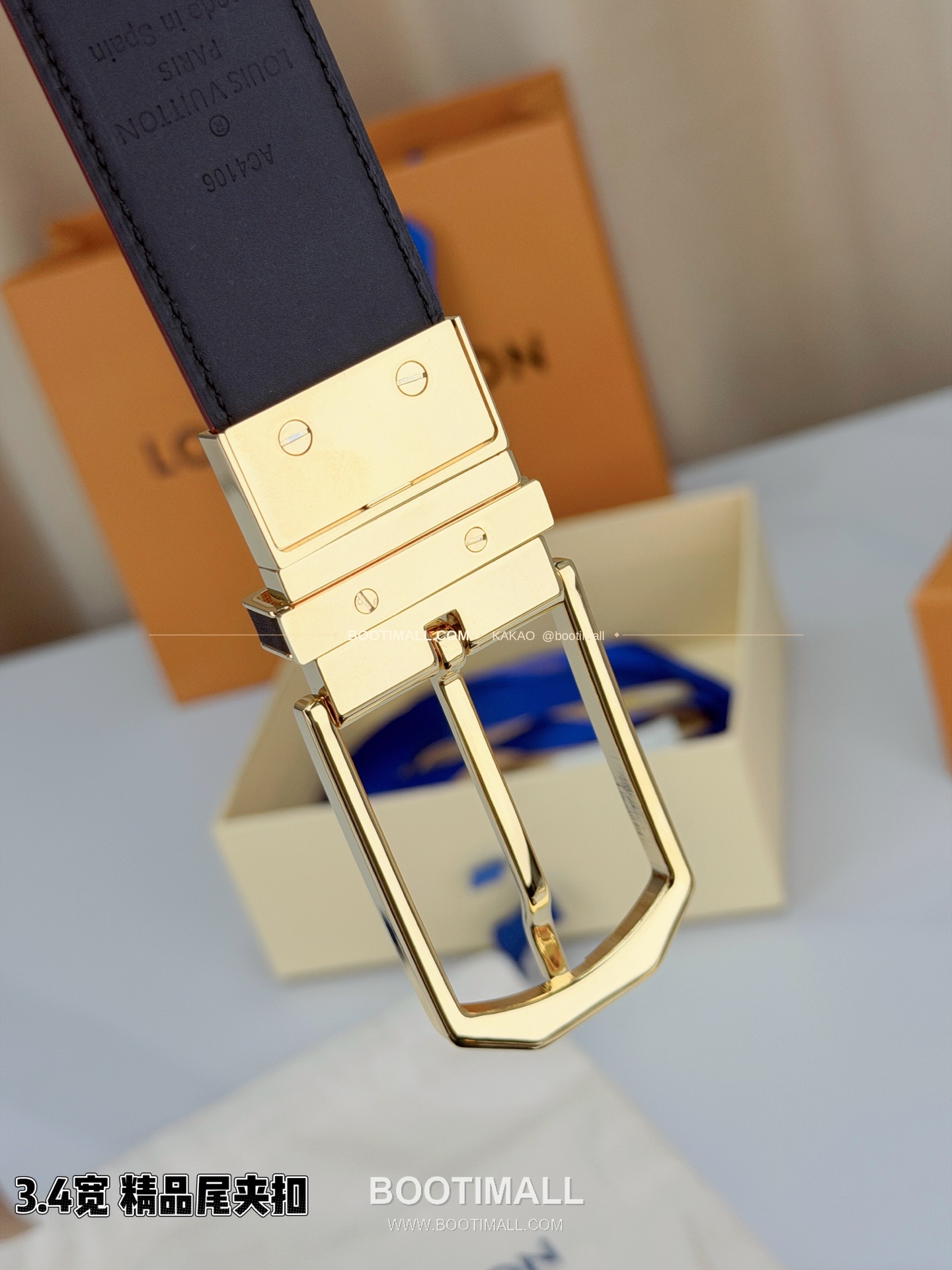 루이비통 LV 카프스킨 핀버클 리버서블 벨트 Louis Vuitton LV Calfskin Pin Buckle Reversible Belt 3.4cm 9