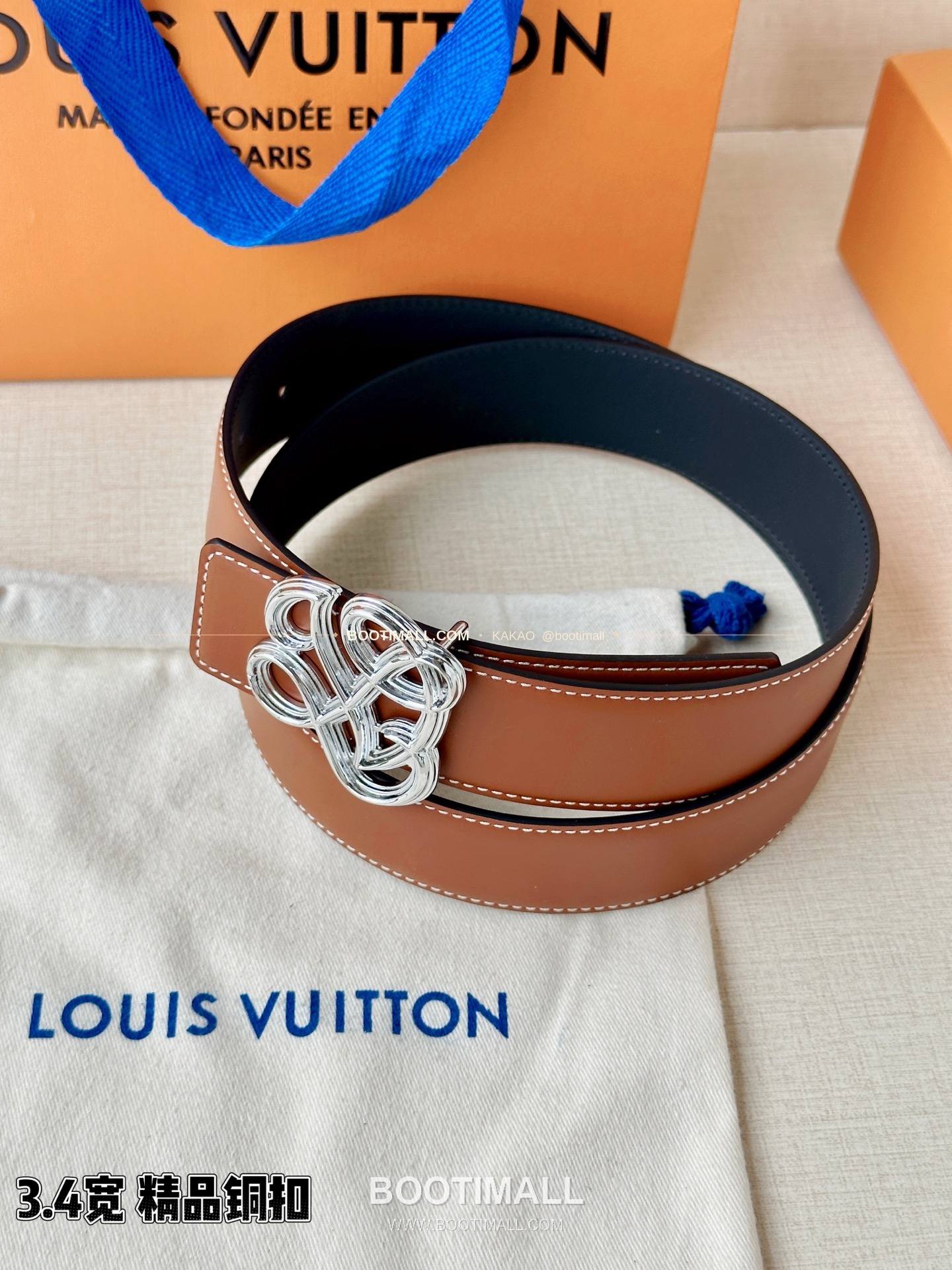 루이비통 LV 다이너스티 카프스킨 리버서블 벨트 Louis Vuitton LV Dynasty Calfskin Reversible Belt 3.4cm 5