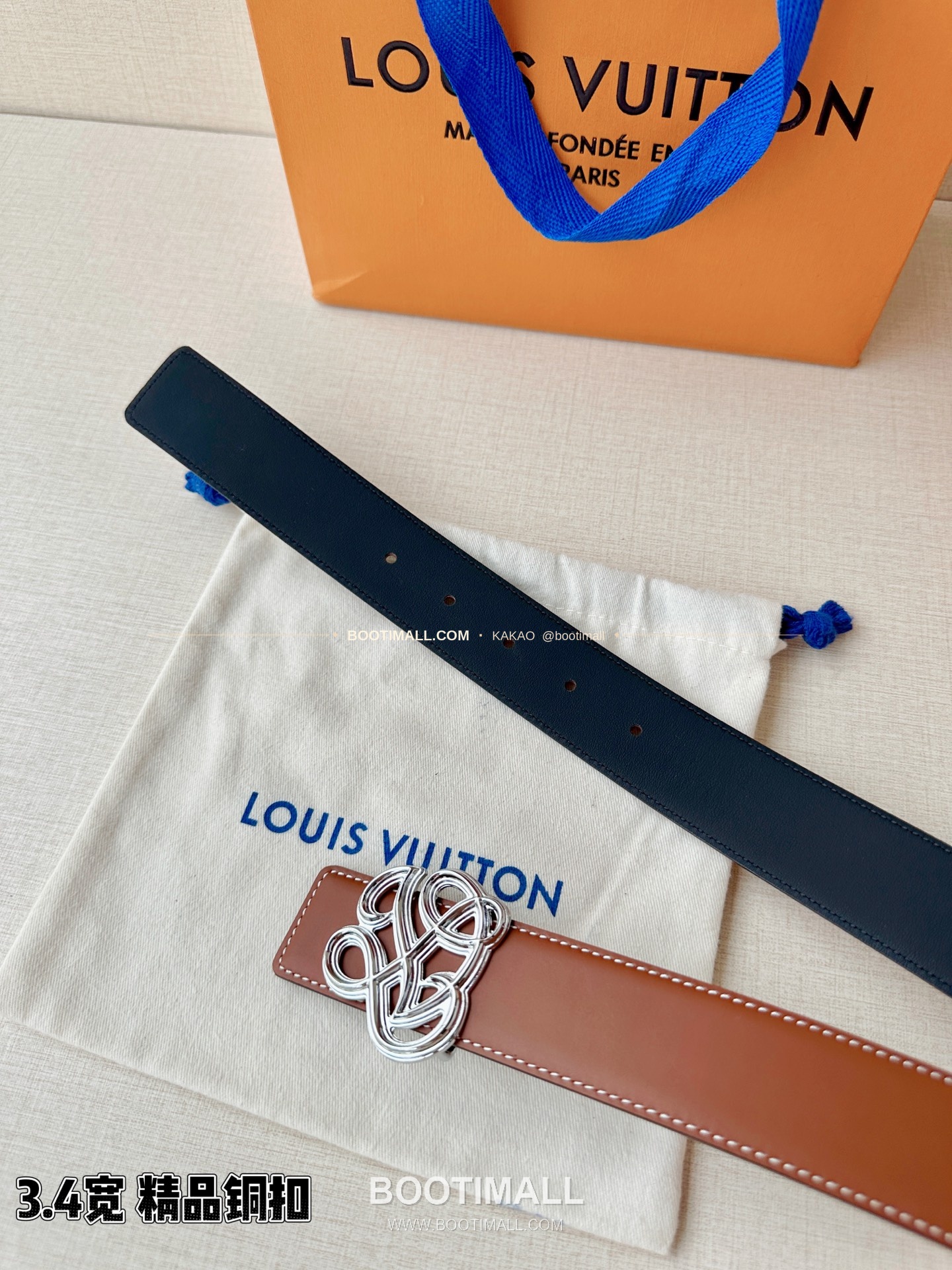 루이비통 LV 다이너스티 카프스킨 리버서블 벨트 Louis Vuitton LV Dynasty Calfskin Reversible Belt 3.4cm 9