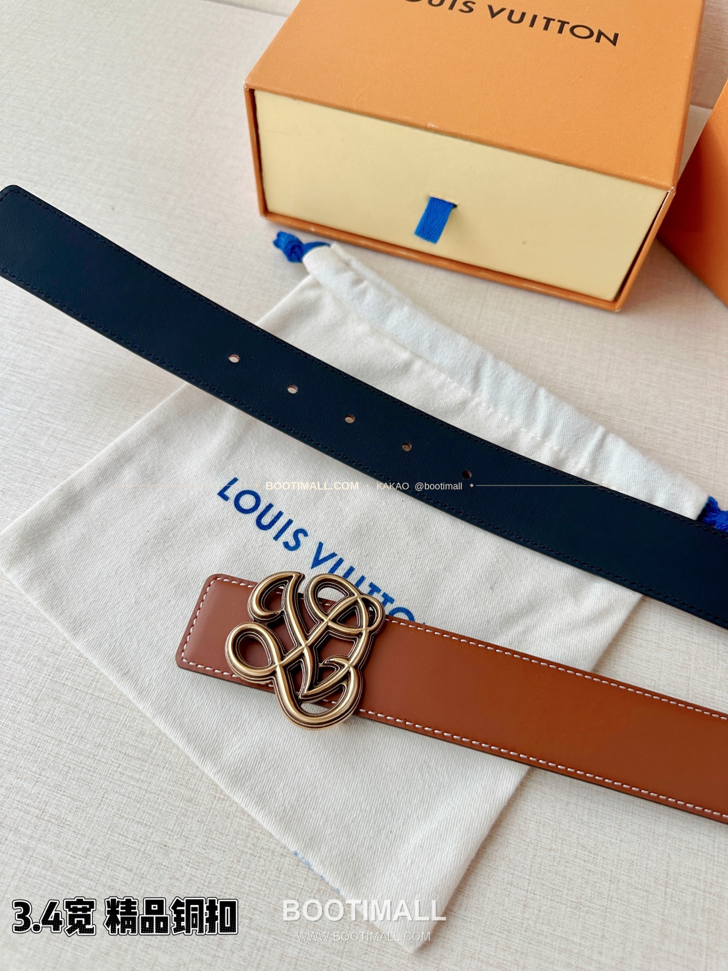 루이비통 LV 다이너스티 카프스킨 리버서블 벨트 Louis Vuitton LV Dynasty Calfskin Reversible Belt 3.4cm 9