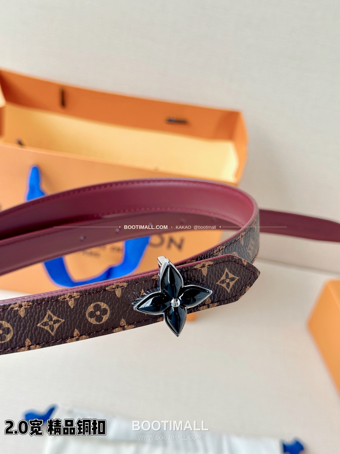 루이비통 LV 미니 플라워그램 모노그램 캔버스 리버서블 벨트 Louis Vuitton LV Mini Flowergram Monogram Canvas Reversible Belt 2cm 2