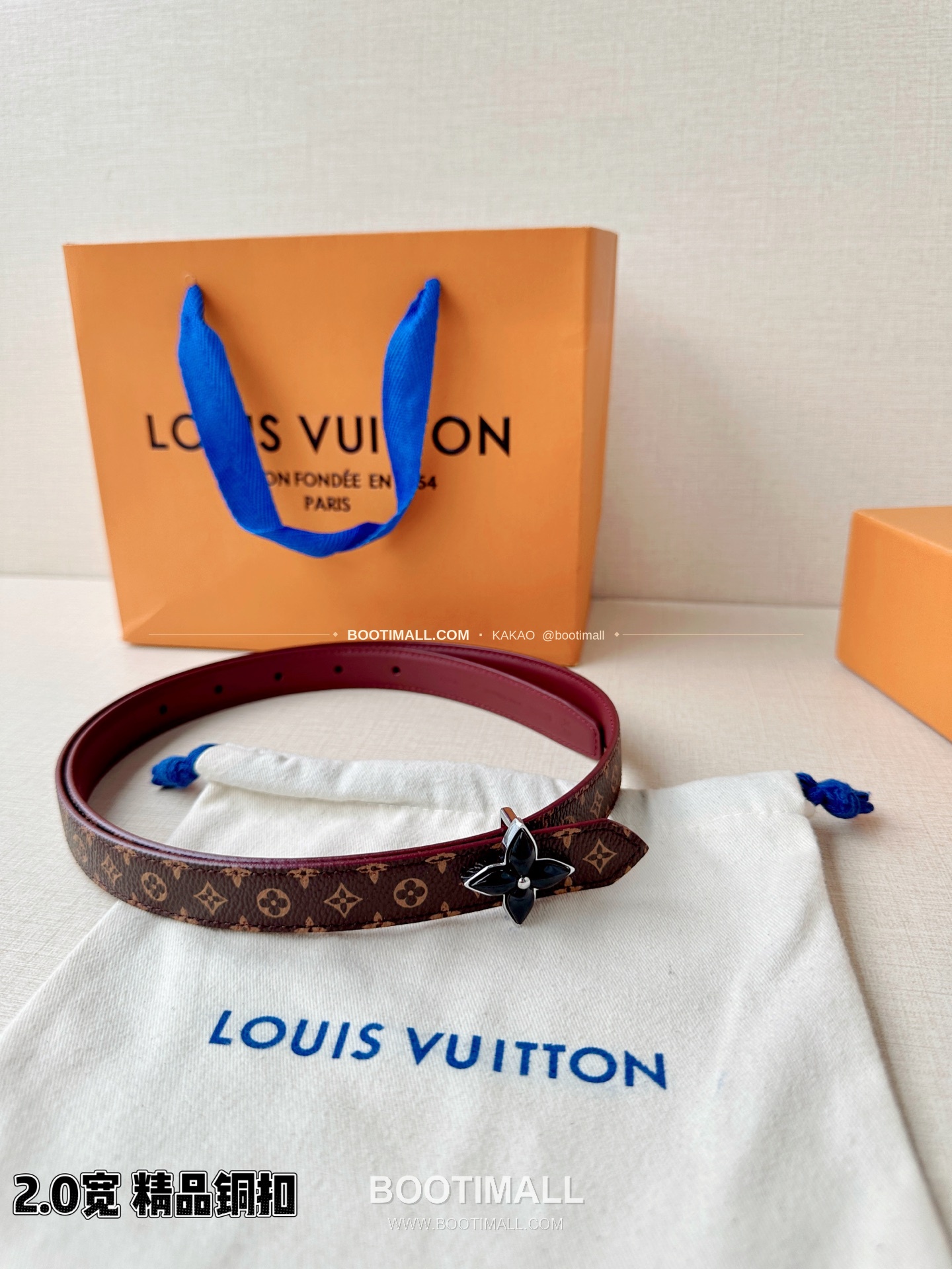 루이비통 LV 미니 플라워그램 모노그램 캔버스 리버서블 벨트 Louis Vuitton LV Mini Flowergram Monogram Canvas Reversible Belt 2cm 3