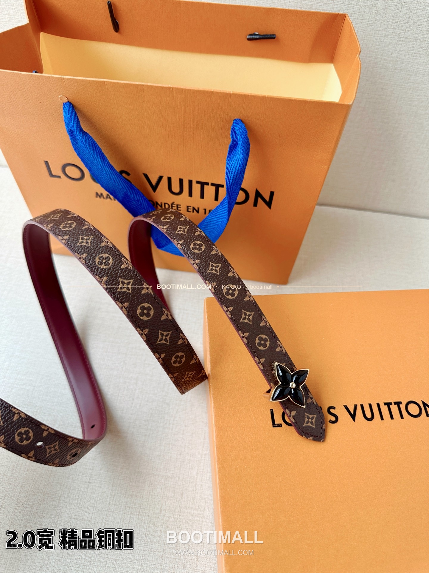 루이비통 LV 미니 플라워그램 모노그램 캔버스 리버서블 벨트 Louis Vuitton LV Mini Flowergram Monogram Canvas Reversible Belt 2cm 4