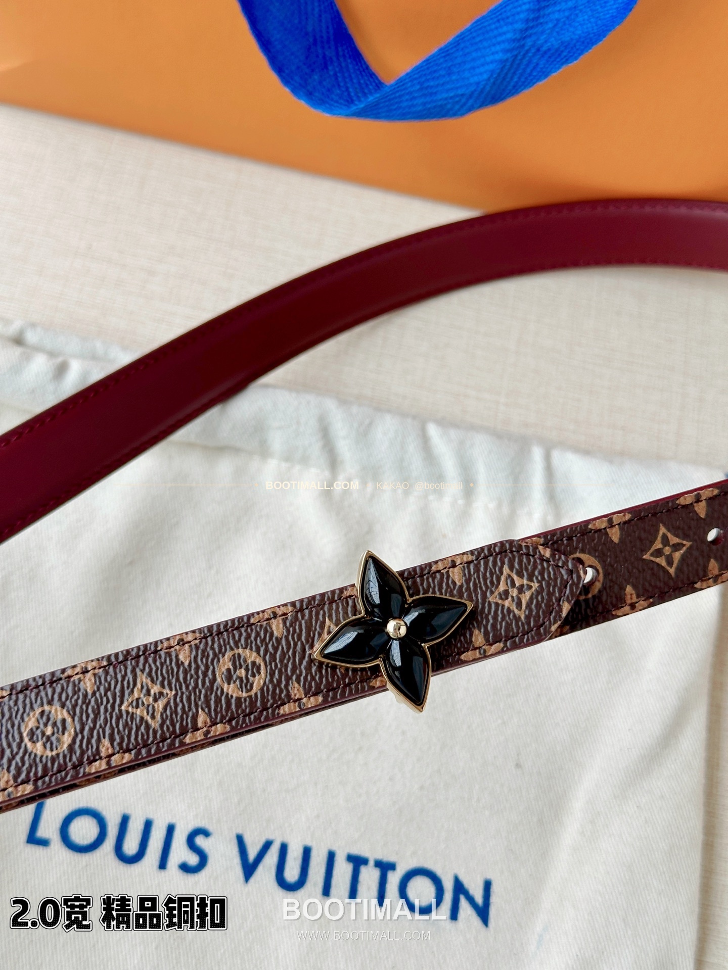 루이비통 LV 미니 플라워그램 모노그램 캔버스 리버서블 벨트 Louis Vuitton LV Mini Flowergram Monogram Canvas Reversible Belt 2cm 6