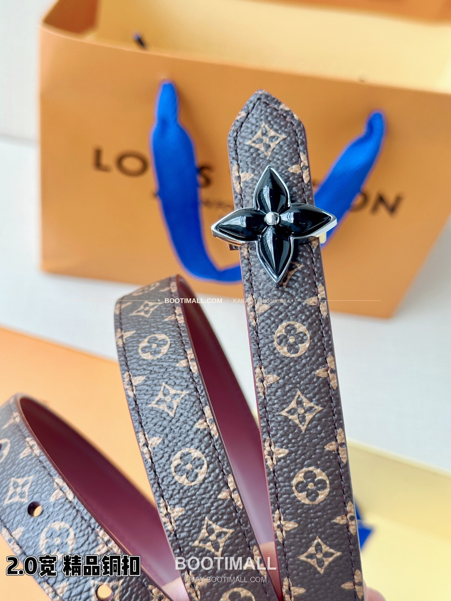 루이비통 LV 미니 플라워그램 모노그램 캔버스 리버서블 벨트 Louis Vuitton LV Mini Flowergram Monogram Canvas Reversible Belt 2cm 7