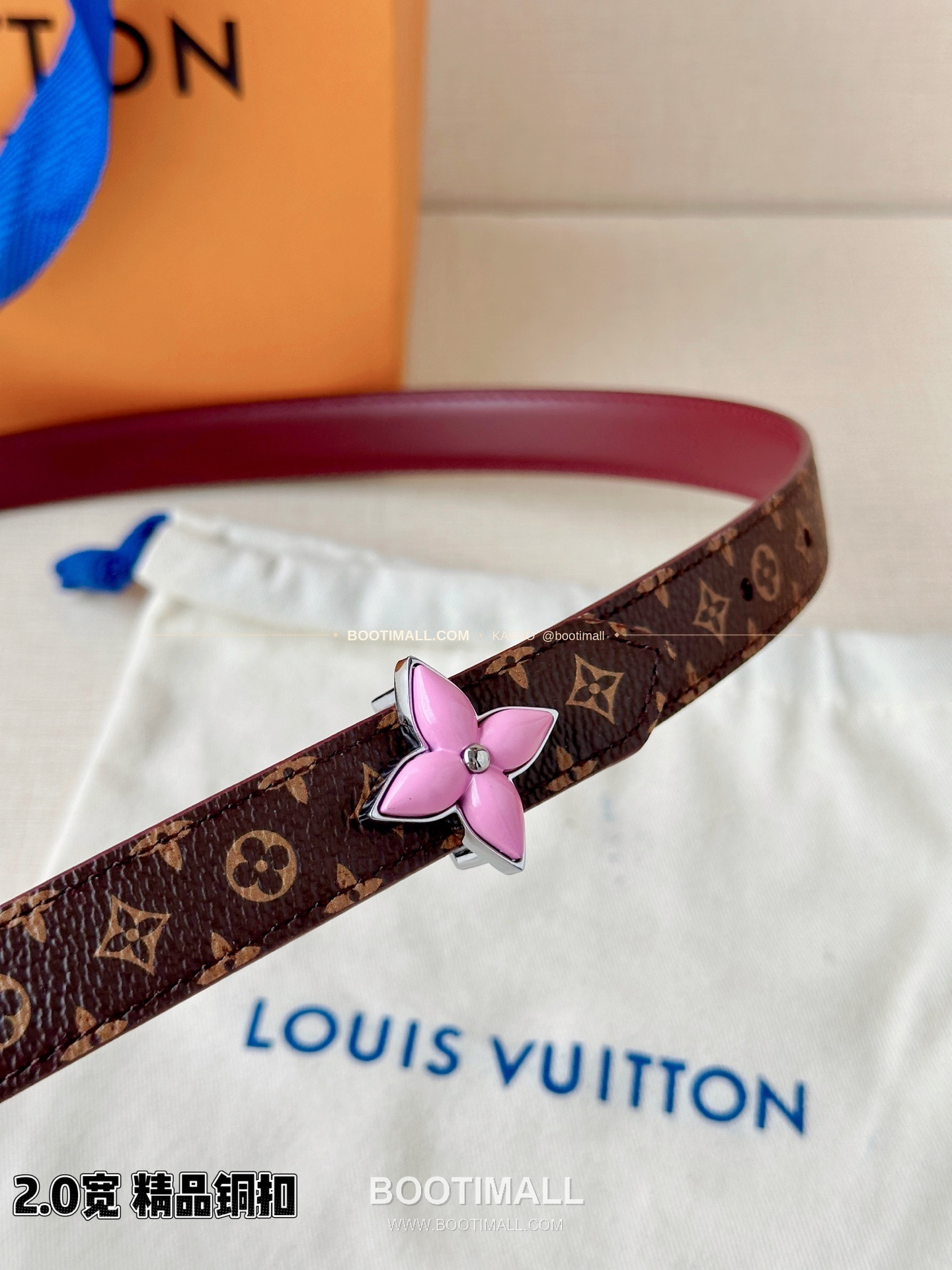 루이비통 LV 미니 플라워그램 모노그램 캔버스 리버서블 벨트 Louis Vuitton LV Mini Flowergram Monogram Canvas Reversible Belt 2cm 3