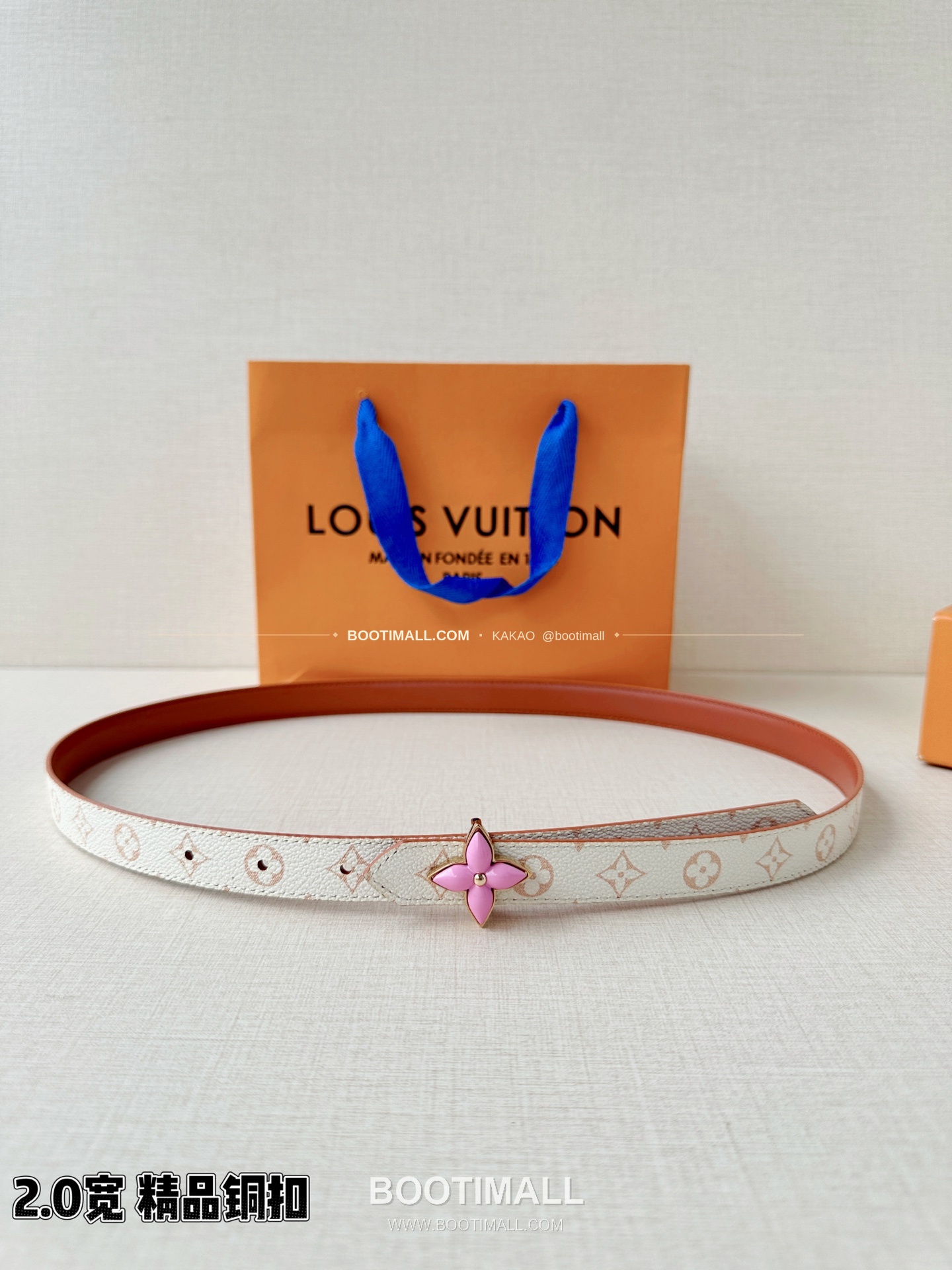 루이비통 LV 미니 플라워그램 모노그램 캔버스 리버서블 벨트 Louis Vuitton LV Mini Flowergram Monogram Canvas Reversible Belt 2cm 1