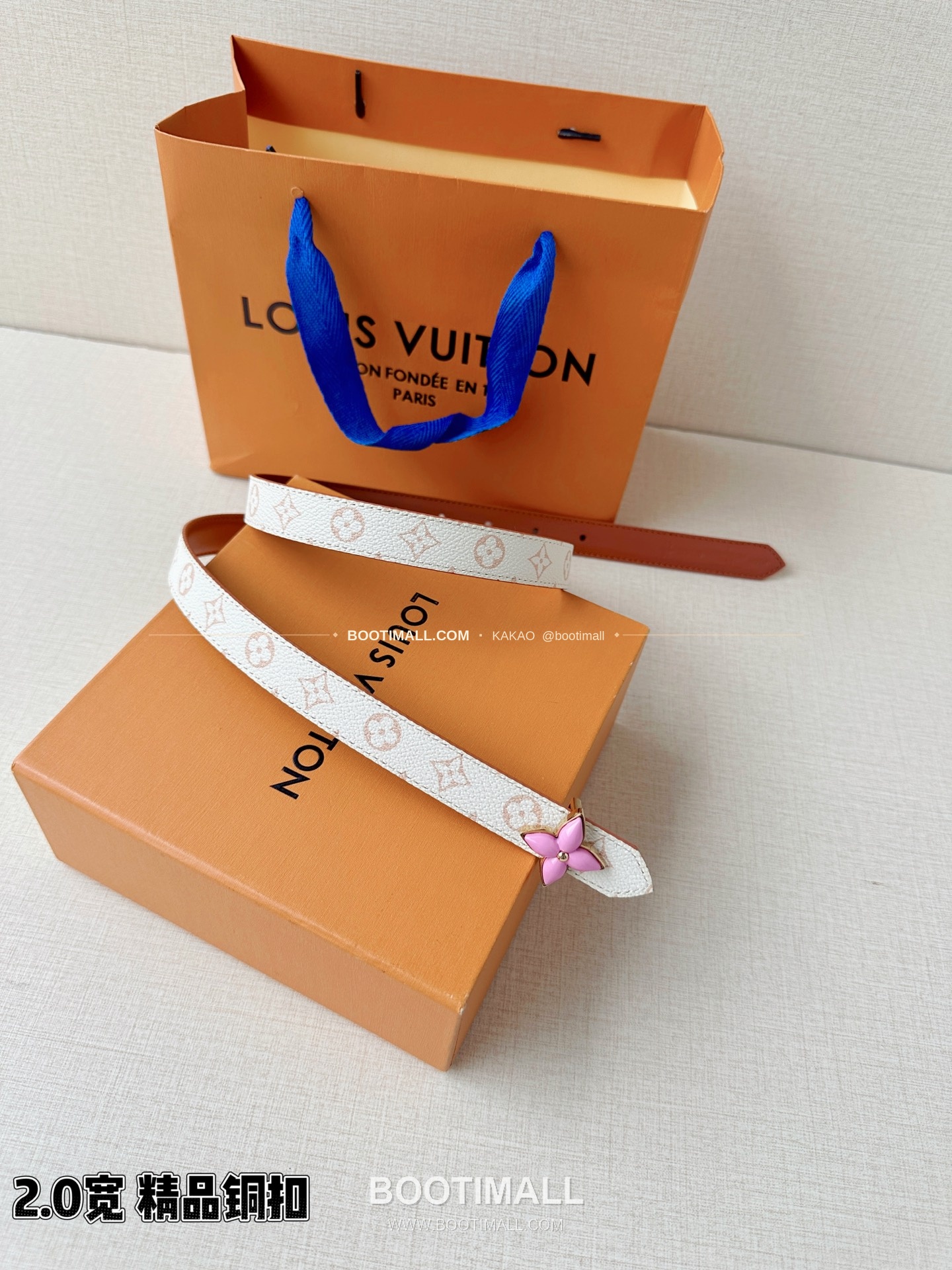 루이비통 LV 미니 플라워그램 모노그램 캔버스 리버서블 벨트 Louis Vuitton LV Mini Flowergram Monogram Canvas Reversible Belt 2cm 6