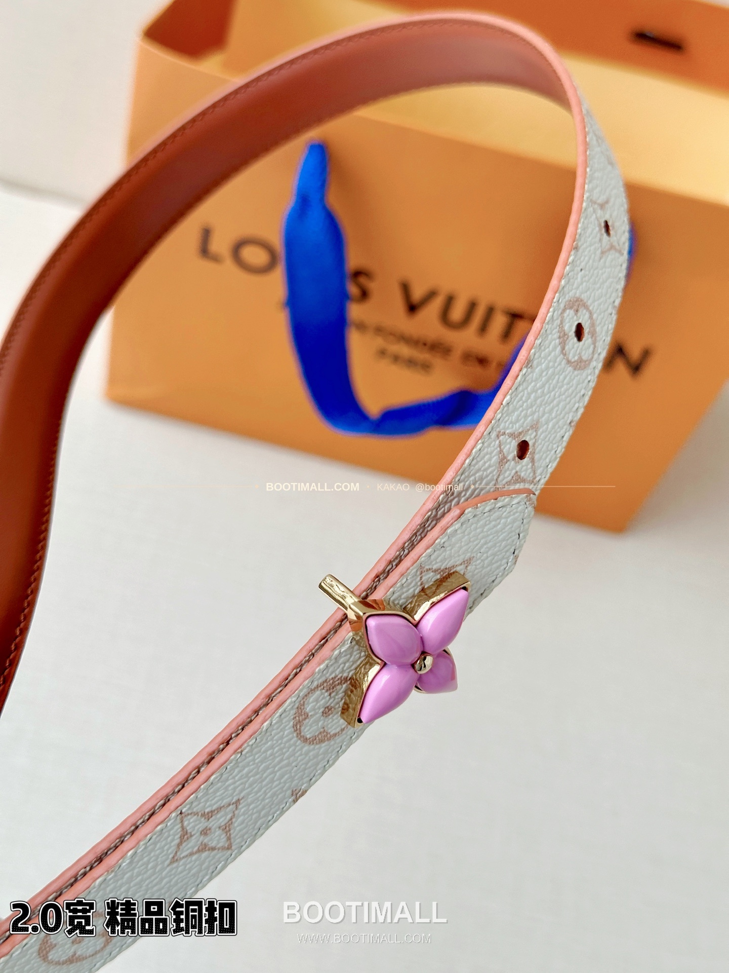 루이비통 LV 미니 플라워그램 모노그램 캔버스 리버서블 벨트 Louis Vuitton LV Mini Flowergram Monogram Canvas Reversible Belt 2cm 7