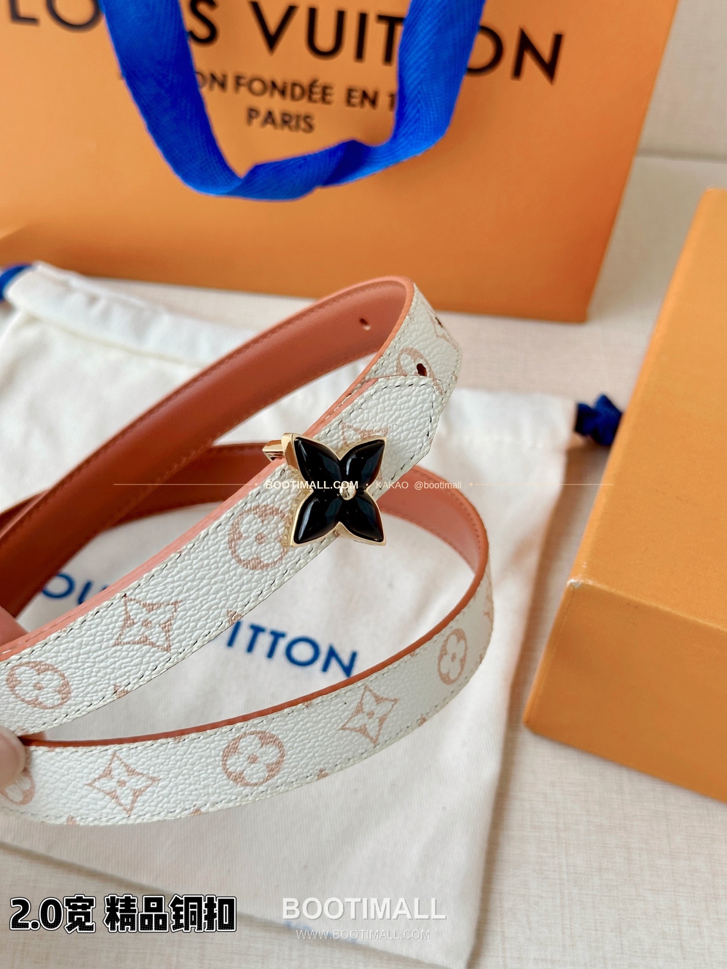 루이비통 LV 미니 플라워그램 모노그램 캔버스 리버서블 벨트 Louis Vuitton LV Mini Flowergram Monogram Canvas Reversible Belt 2cm 2