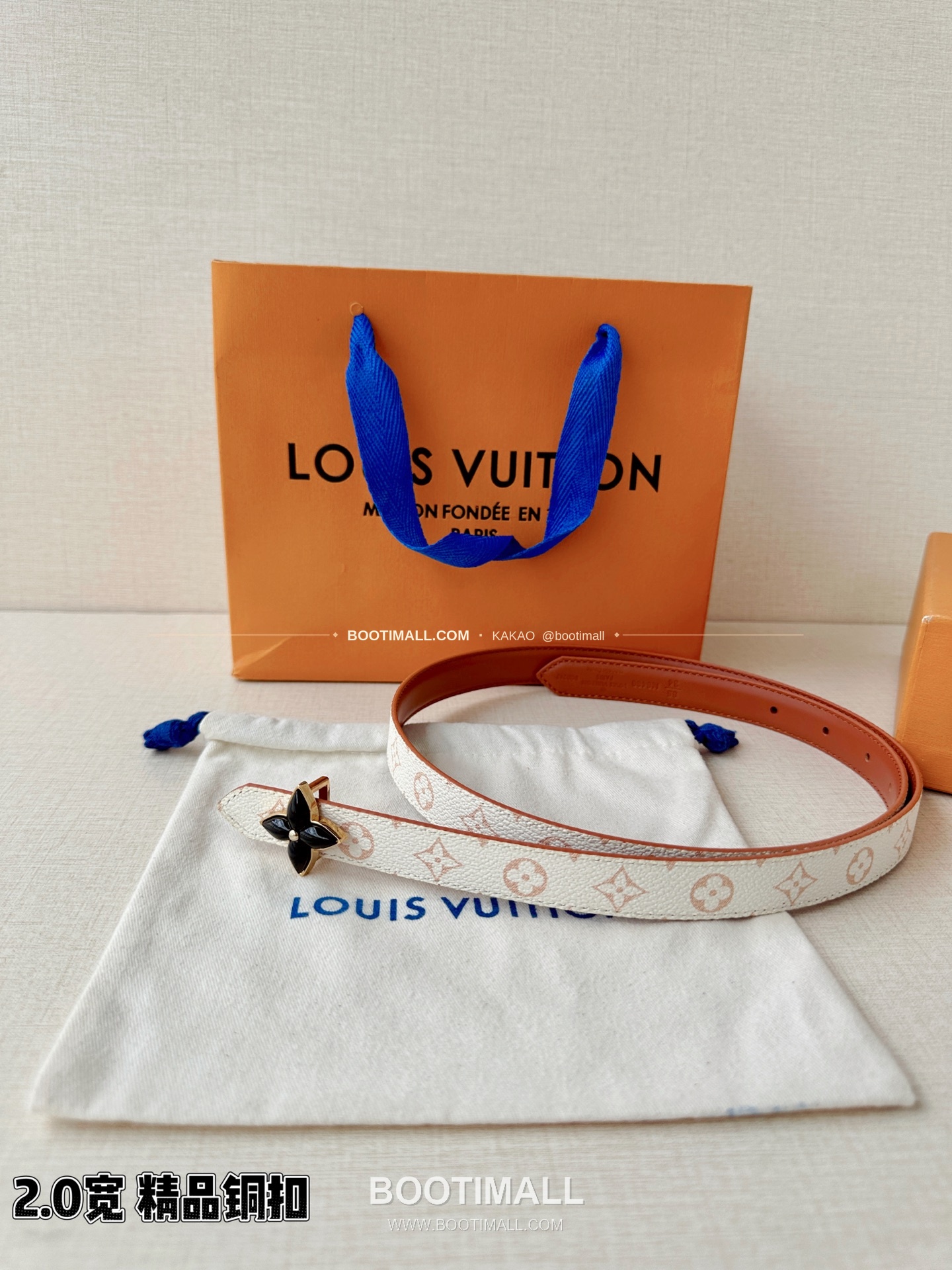 루이비통 LV 미니 플라워그램 모노그램 캔버스 리버서블 벨트 Louis Vuitton LV Mini Flowergram Monogram Canvas Reversible Belt 2cm 6