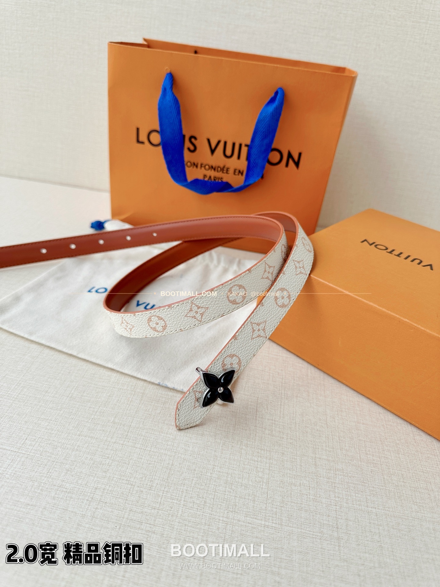 루이비통 LV 미니 플라워그램 모노그램 캔버스 리버서블 벨트 Louis Vuitton LV Mini Flowergram Monogram Canvas Reversible Belt 2cm 7