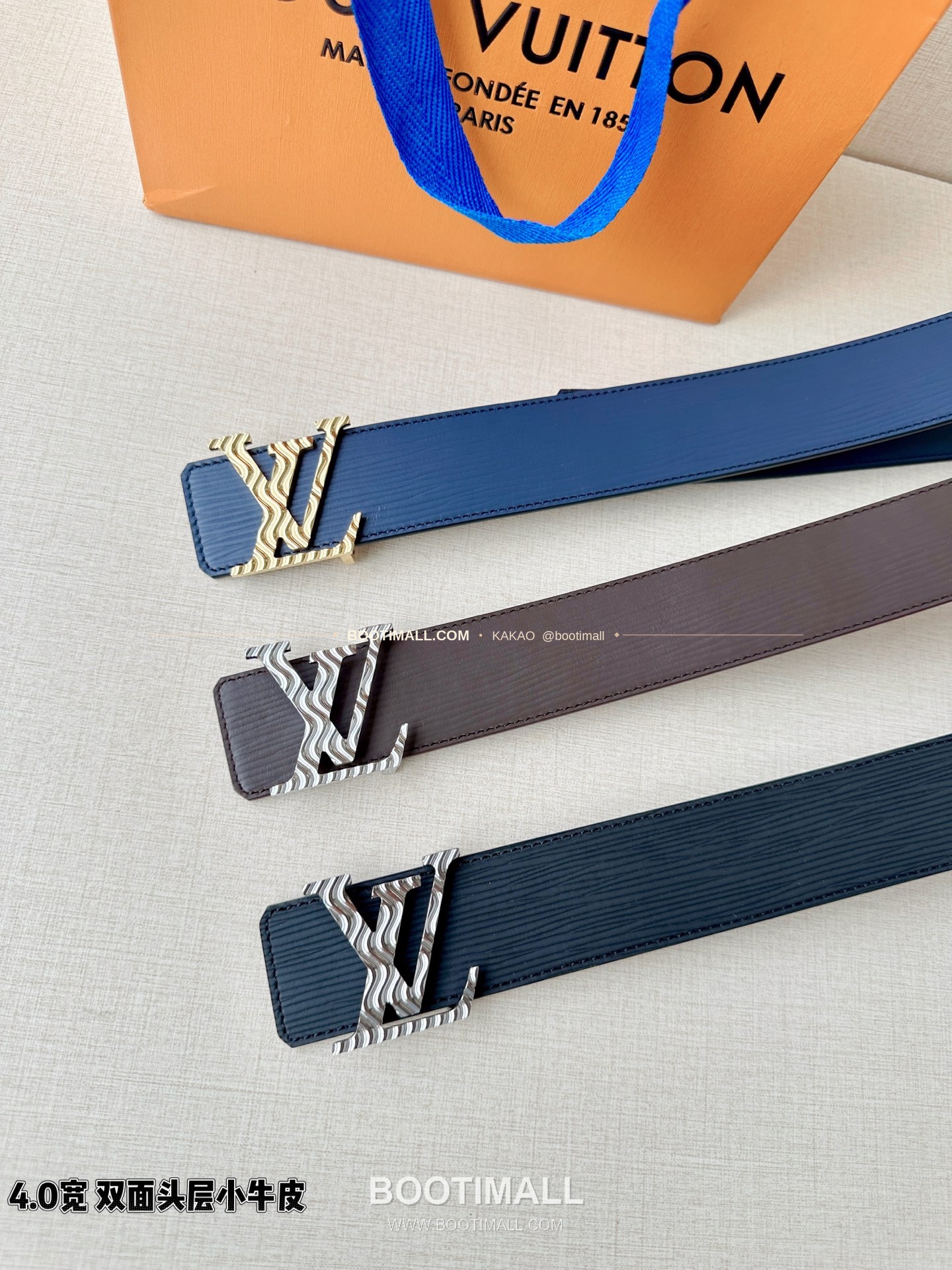루이비통 LV 에피 카프스킨 이니셜 리버서블 벨트 Louis Vuitton LV Epi Calfskin Initiales Reversible Belt 4cm 9