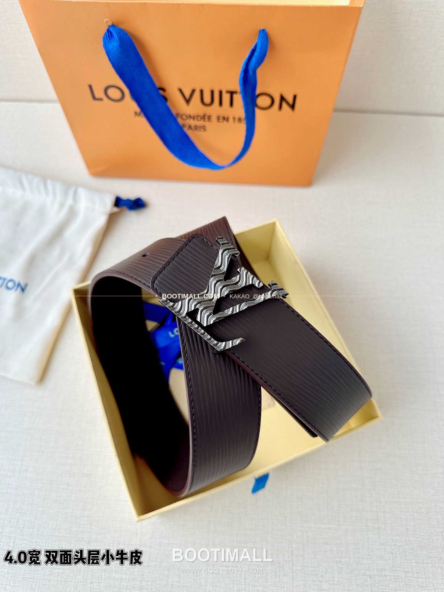 루이비통 LV 에피 카프스킨 이니셜 리버서블 벨트 Louis Vuitton LV Epi Calfskin Initiales Reversible Belt 4cm 5