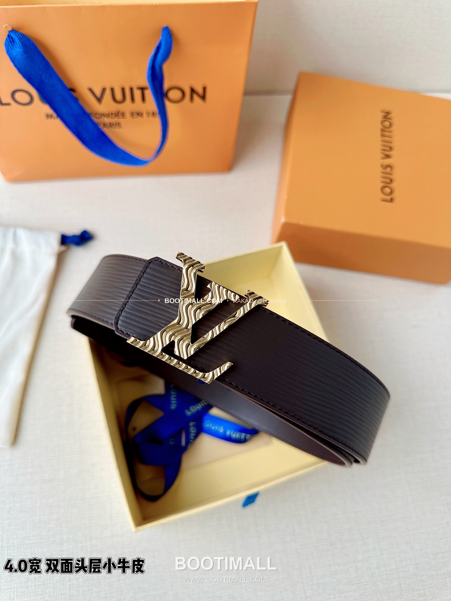 루이비통 LV 에피 카프스킨 이니셜 리버서블 벨트 Louis Vuitton LV Epi Calfskin Initiales Reversible Belt 4cm 7