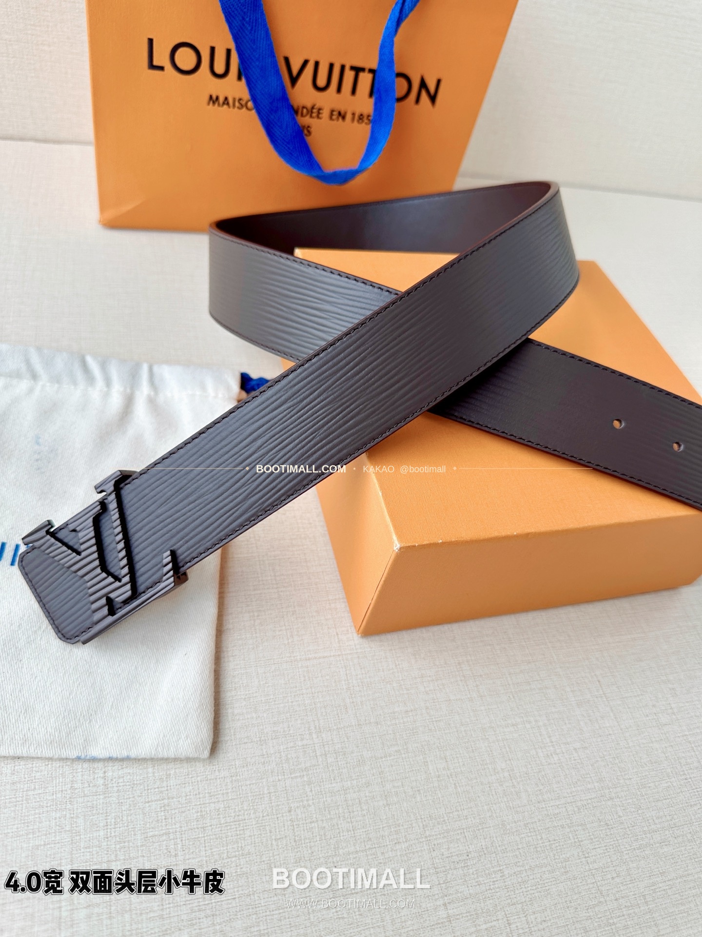루이비통 LV 에피 카프스킨 이니셜 리버서블 벨트 Louis Vuitton LV Epi Calfskin Initiales Reversible Belt 4cm 4