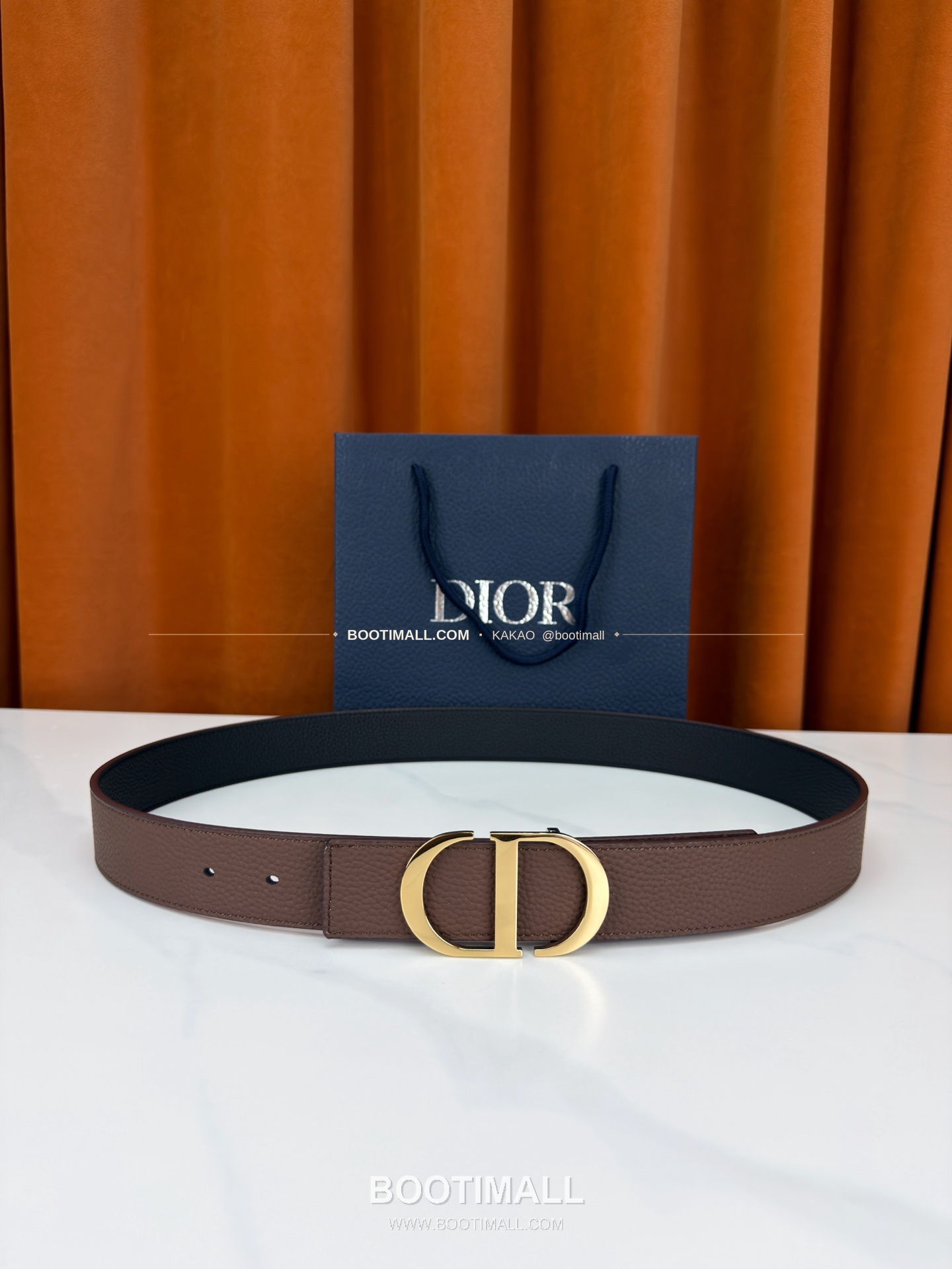 디올 CD 리치드 카프스킨 리버서블 벨트 Dior CD Grained Calfskin Reversible Belt 3.5cm 1