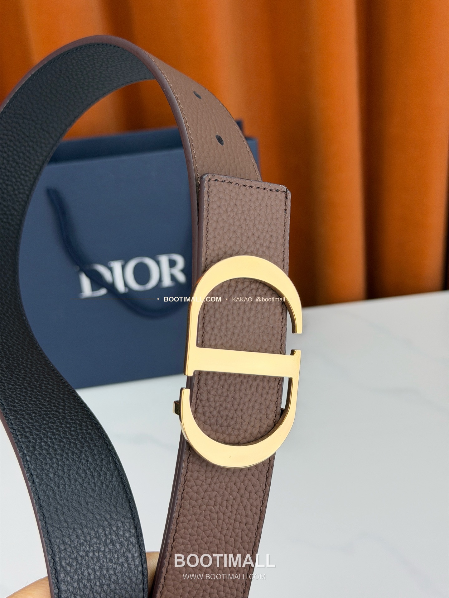 디올 CD 리치드 카프스킨 리버서블 벨트 Dior CD Grained Calfskin Reversible Belt 3.5cm 2