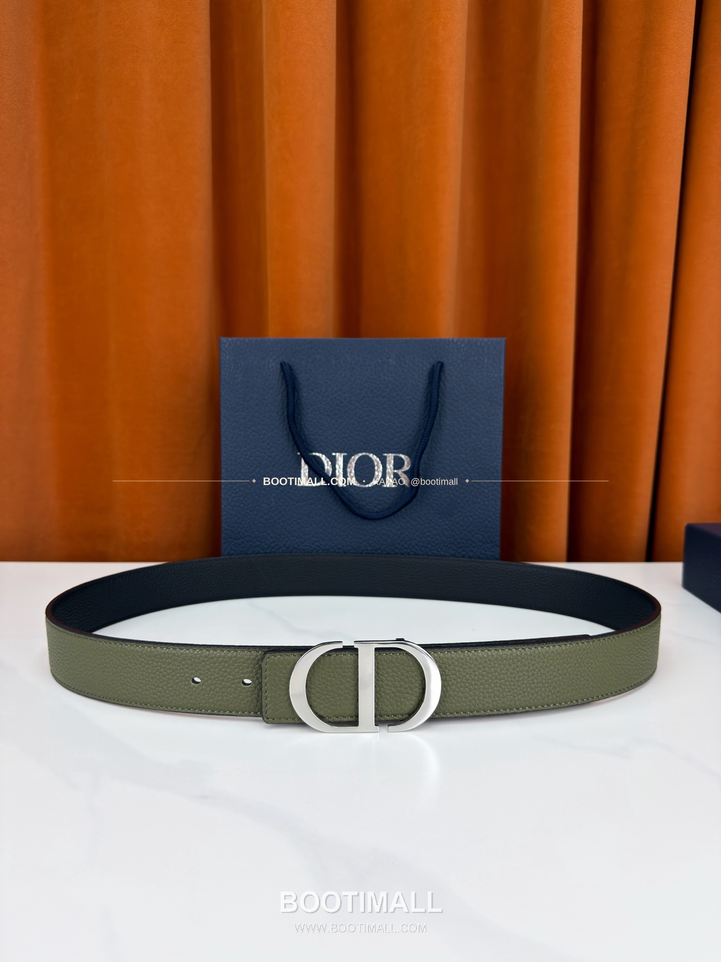 디올 CD 리치드 카프스킨 리버서블 벨트 Dior CD Grained Calfskin Reversible Belt 3.5cm 1