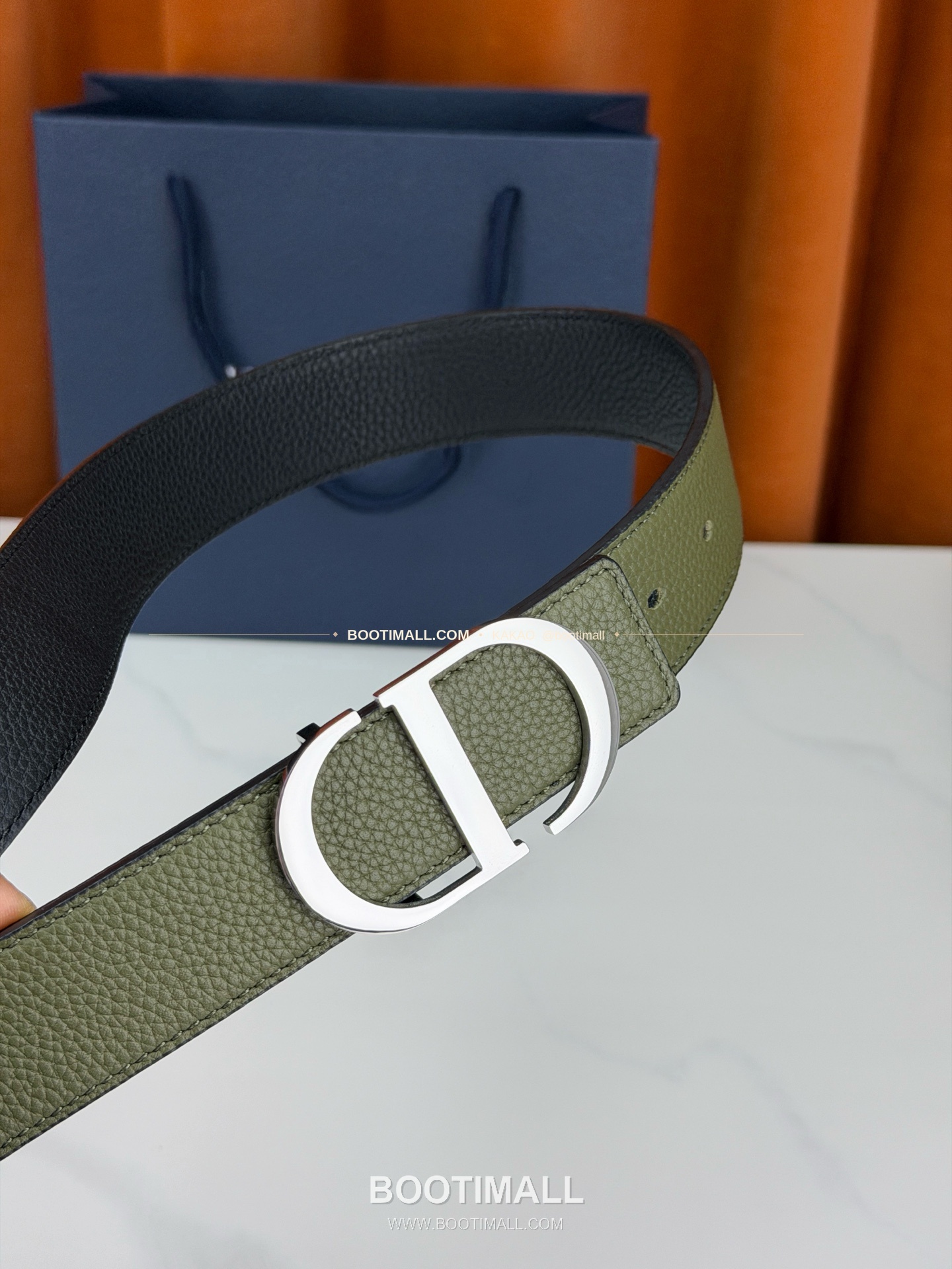 디올 CD 리치드 카프스킨 리버서블 벨트 Dior CD Grained Calfskin Reversible Belt 3.5cm 2