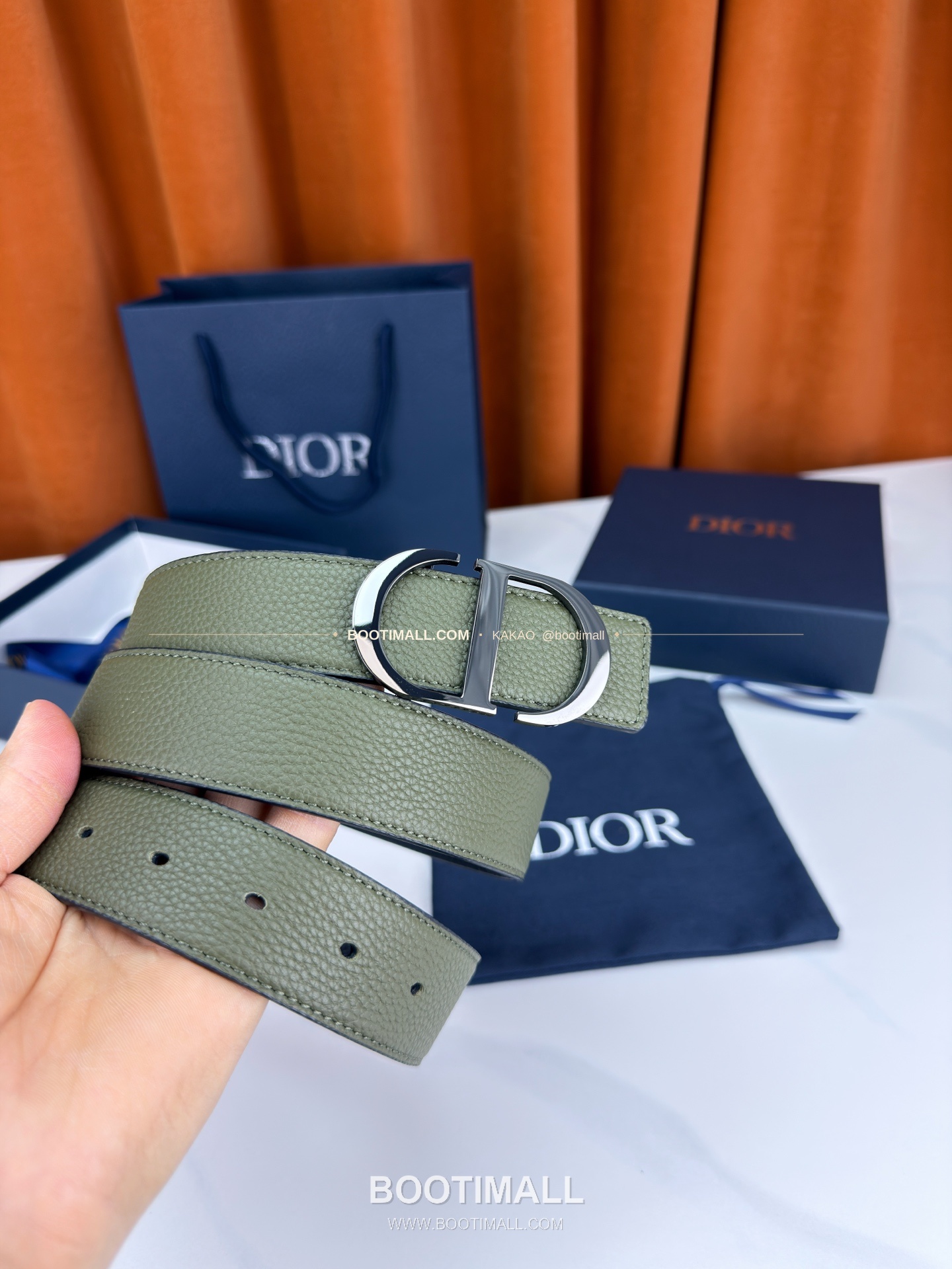 디올 CD 리치드 카프스킨 리버서블 벨트 Dior CD Grained Calfskin Reversible Belt 3.5cm 7
