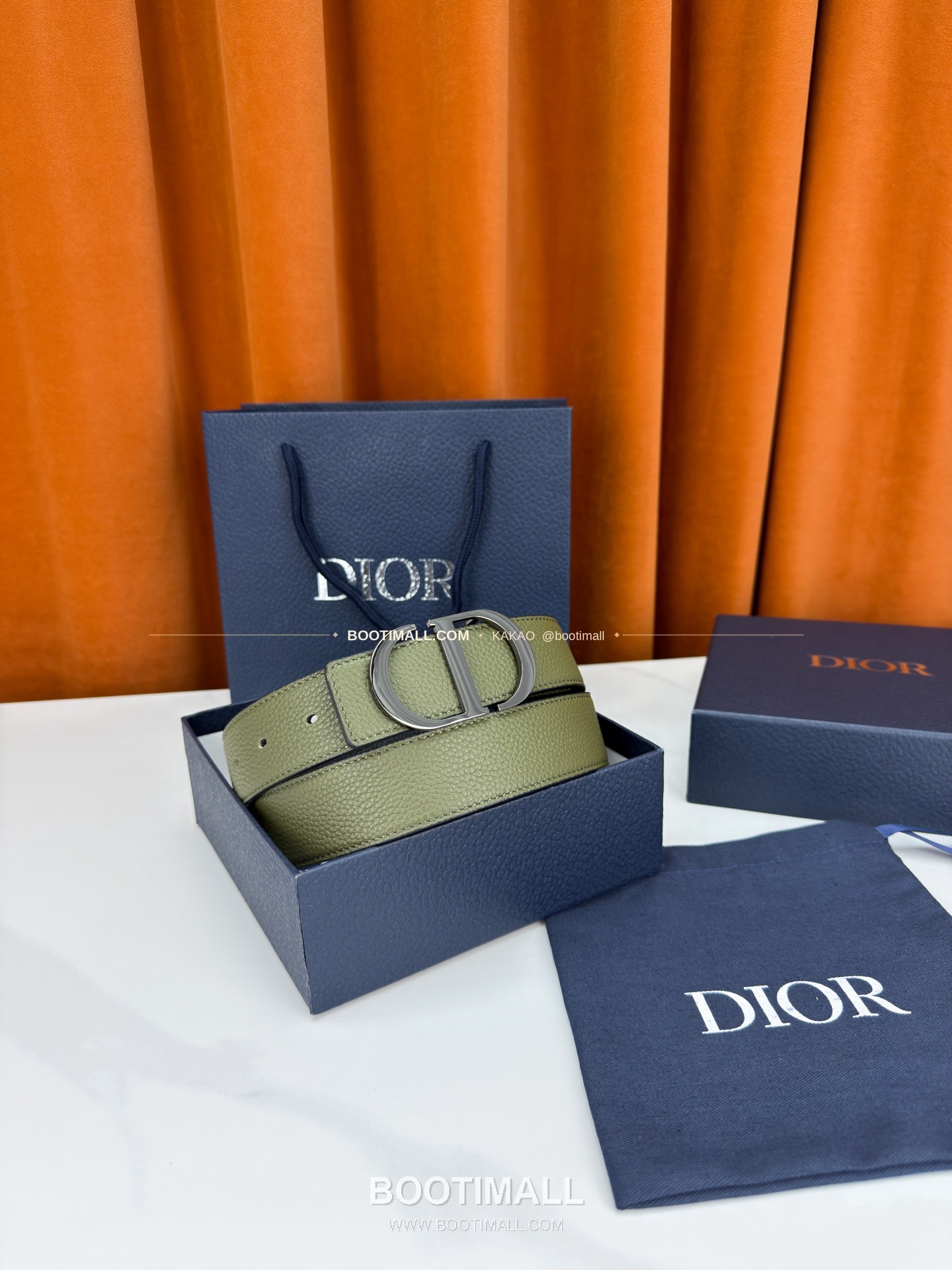 디올 CD 리치드 카프스킨 리버서블 벨트 Dior CD Grained Calfskin Reversible Belt 3.5cm 8