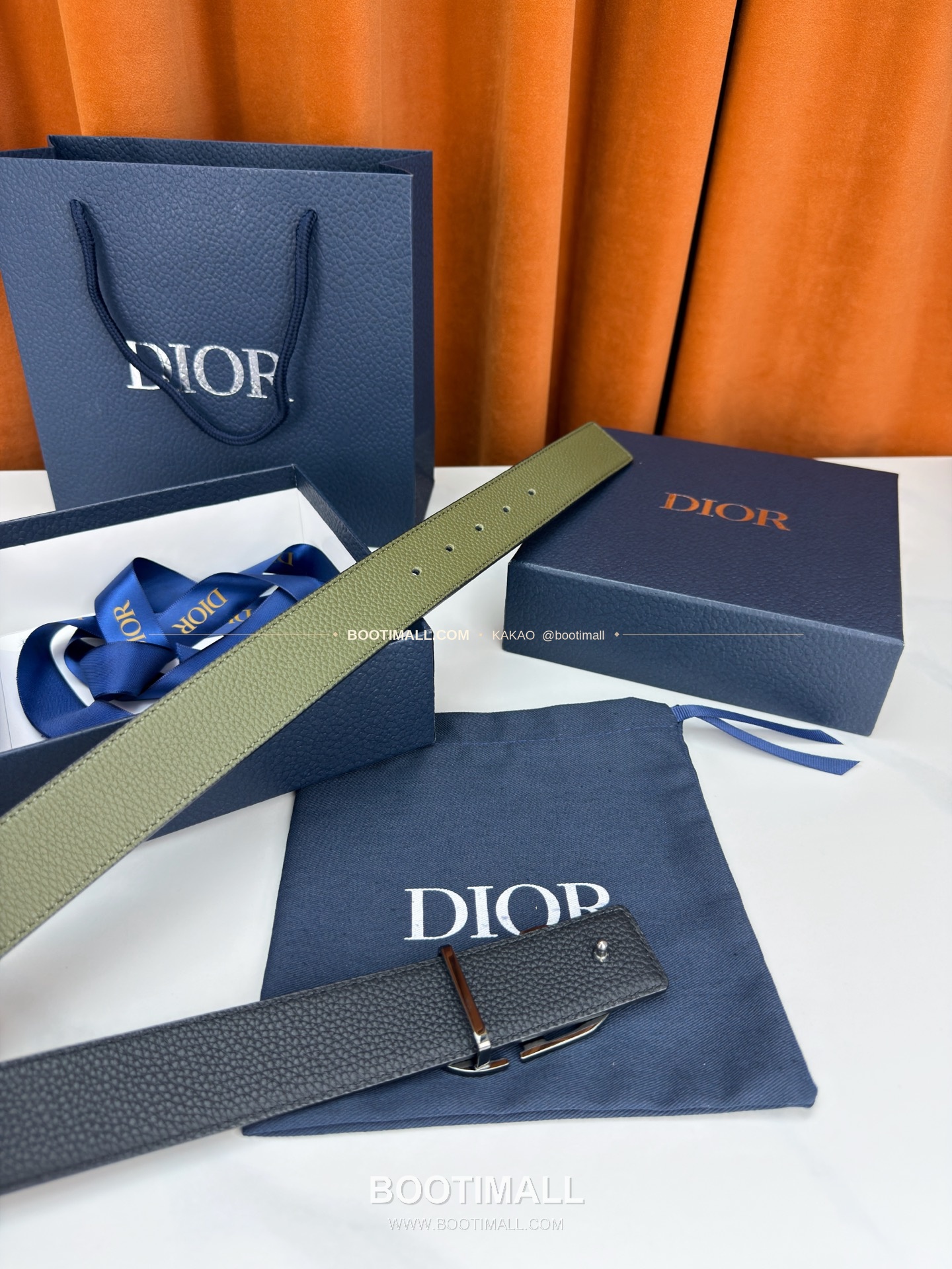 디올 CD 리치드 카프스킨 리버서블 벨트 Dior CD Grained Calfskin Reversible Belt 3.5cm 9