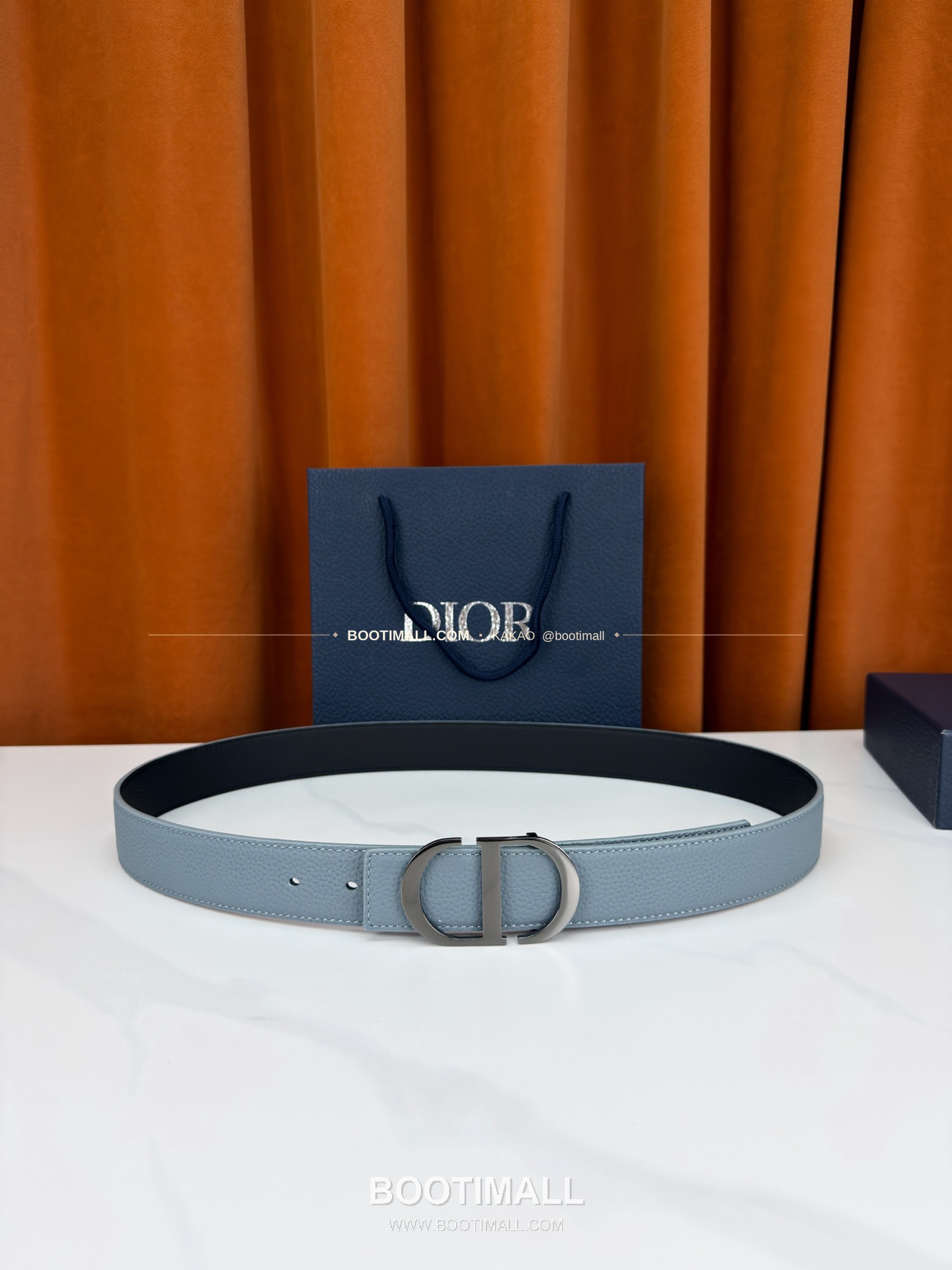 디올 CD 리치드 카프스킨 리버서블 벨트 Dior CD Grained Calfskin Reversible Belt 3.5cm 1