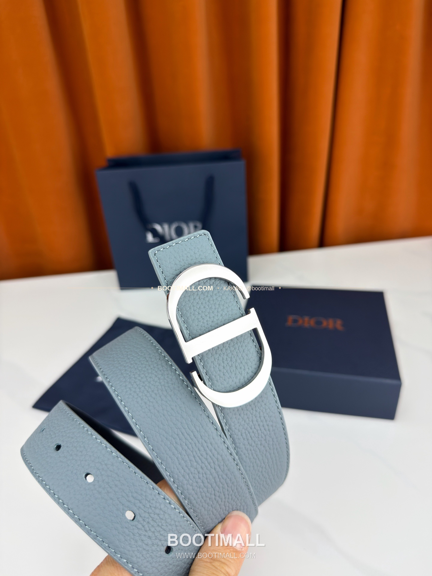 디올 CD 리치드 카프스킨 리버서블 벨트 Dior CD Grained Calfskin Reversible Belt 3.5cm 4