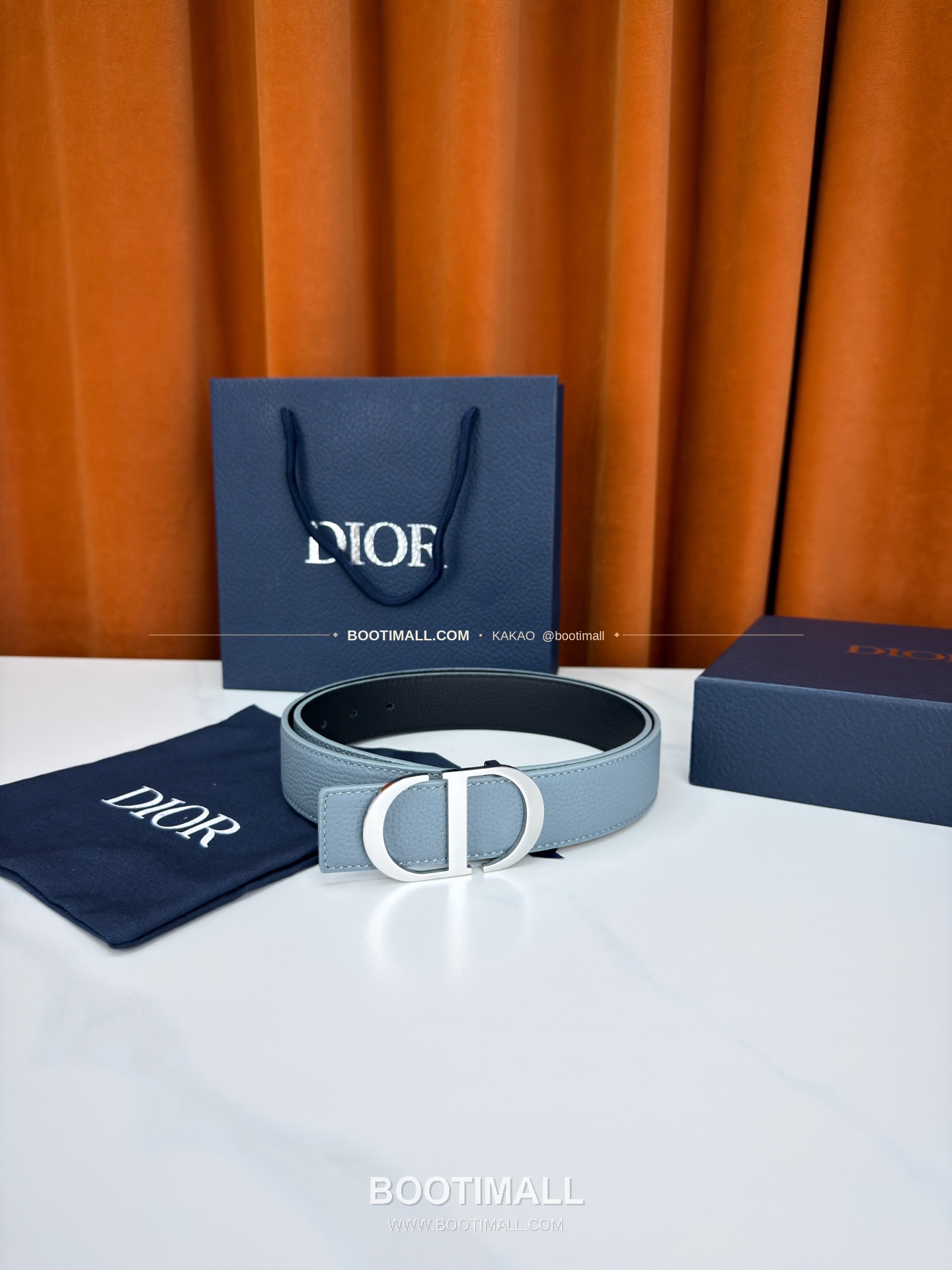 디올 CD 리치드 카프스킨 리버서블 벨트 Dior CD Grained Calfskin Reversible Belt 3.5cm 5