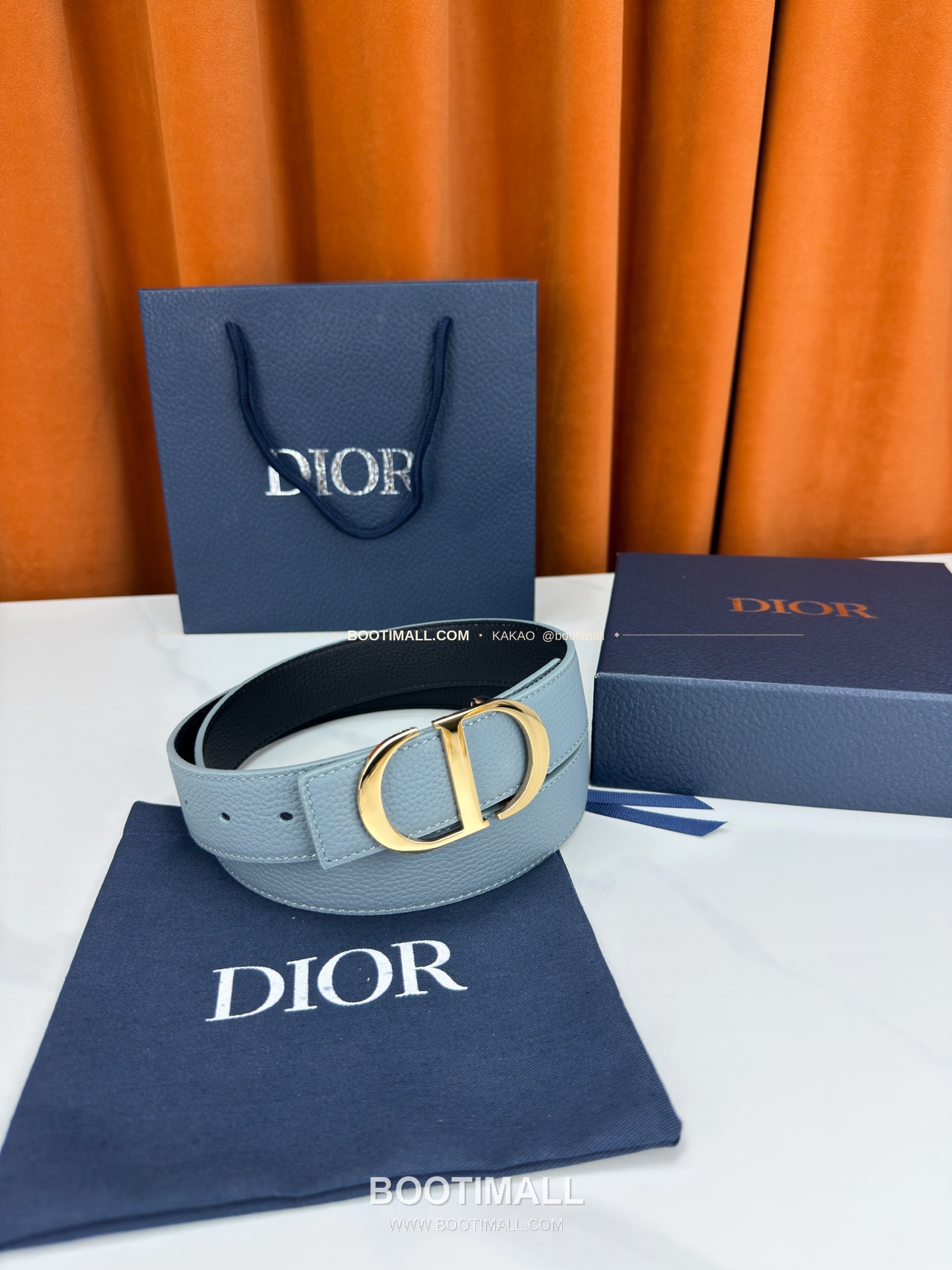 디올 CD 리치드 카프스킨 리버서블 벨트 Dior CD Grained Calfskin Reversible Belt 3.5cm 6