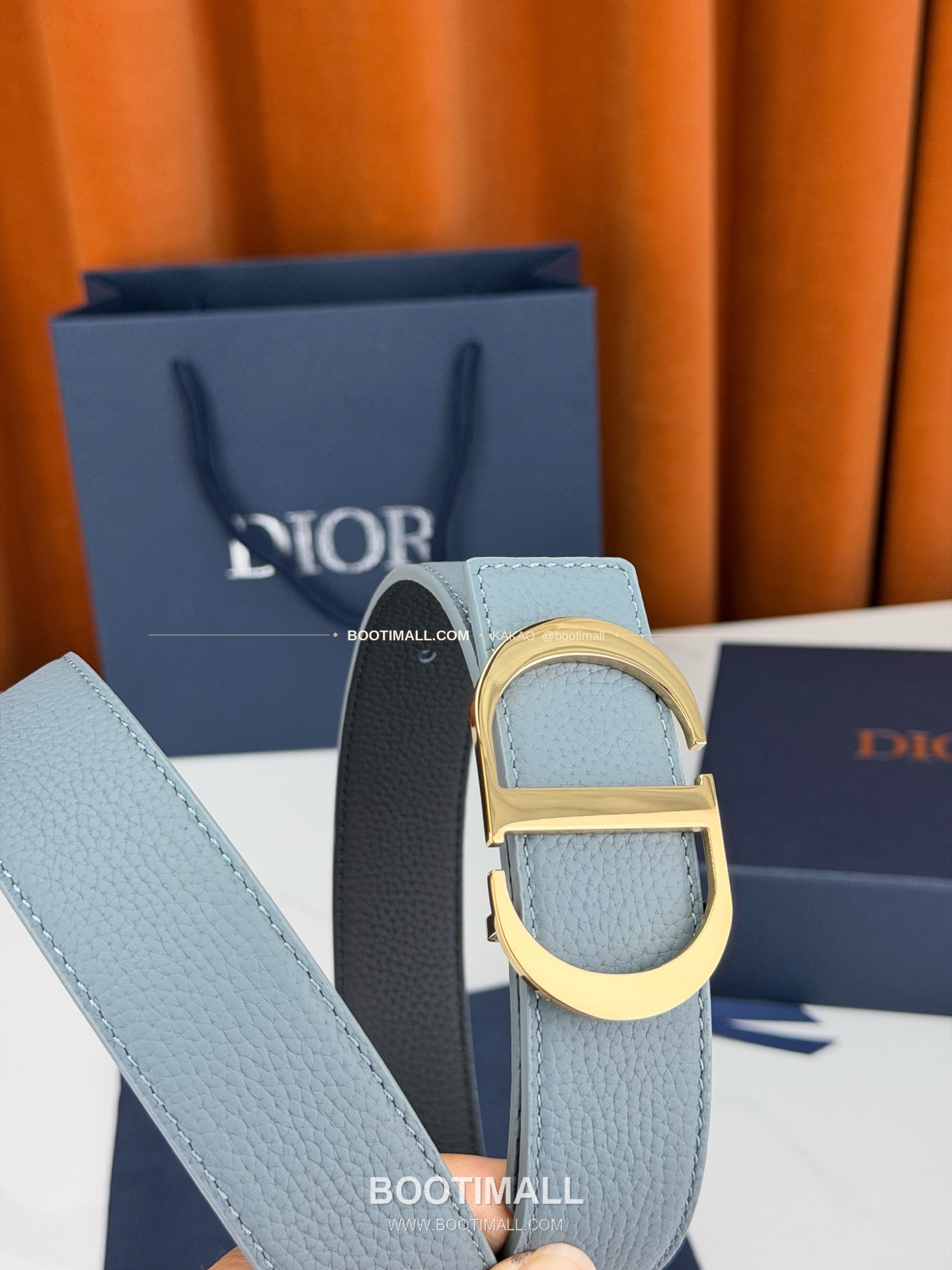 디올 CD 리치드 카프스킨 리버서블 벨트 Dior CD Grained Calfskin Reversible Belt 3.5cm 7
