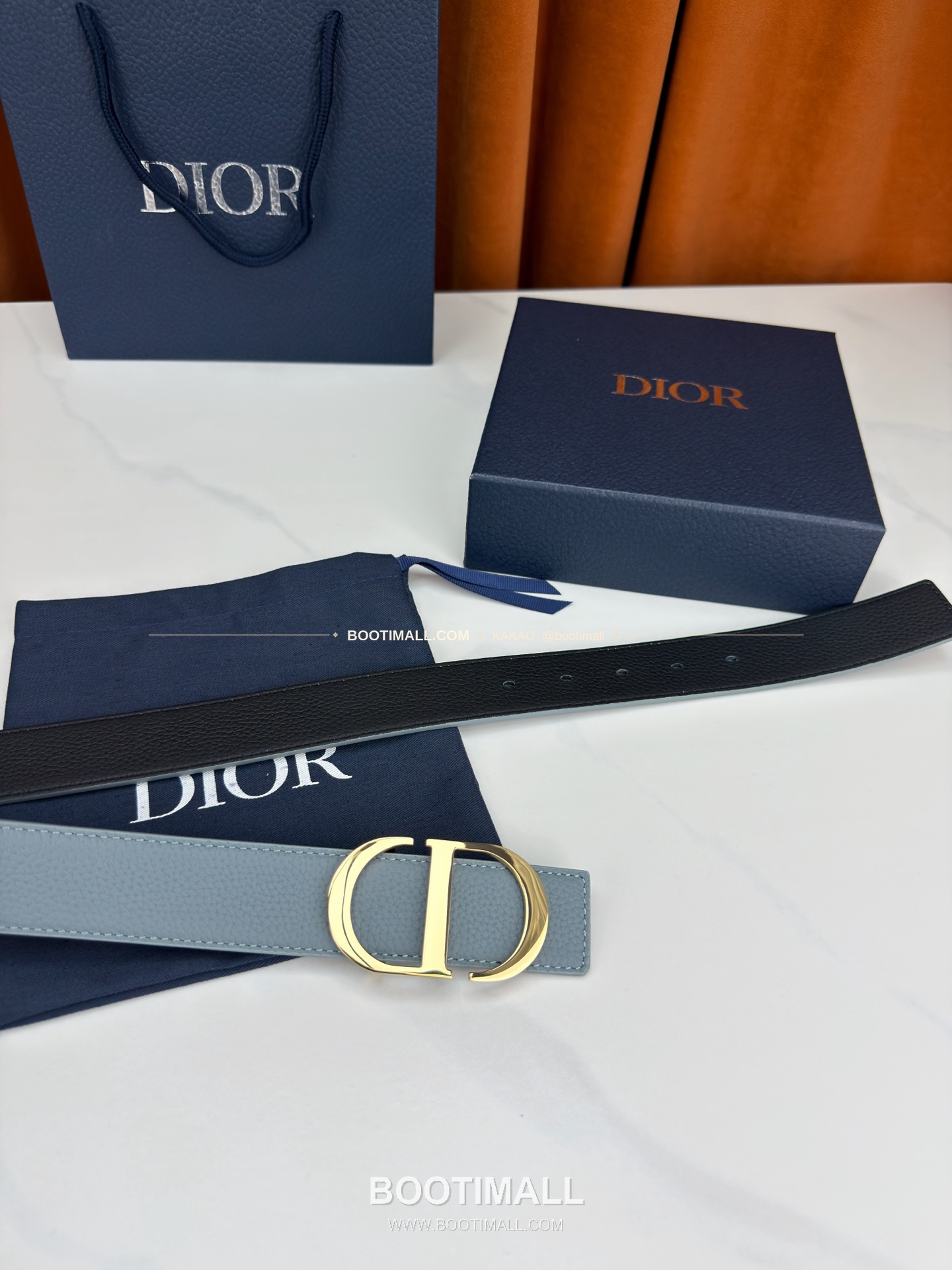 디올 CD 리치드 카프스킨 리버서블 벨트 Dior CD Grained Calfskin Reversible Belt 3.5cm 8