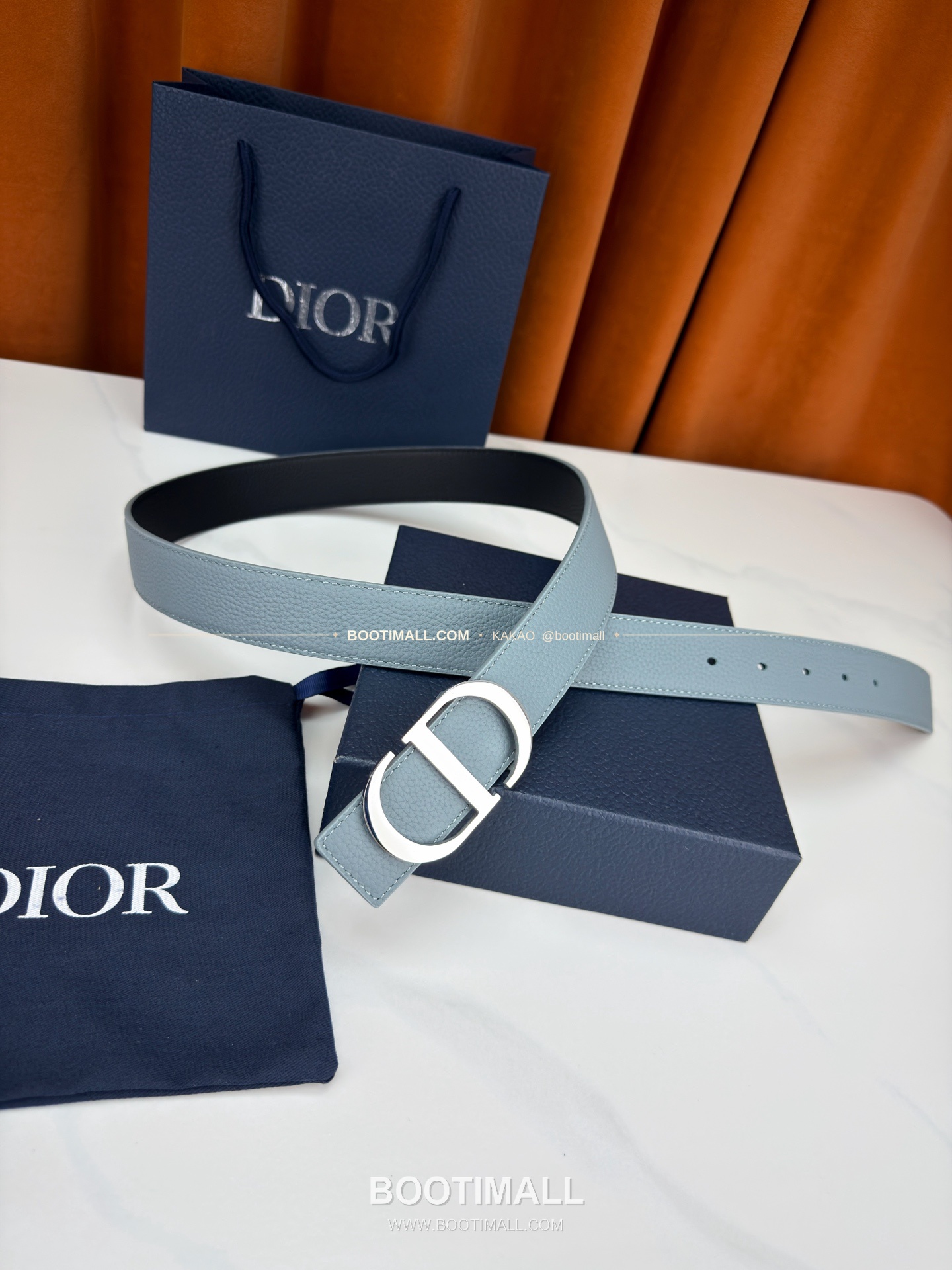 디올 CD 리치드 카프스킨 리버서블 벨트 Dior CD Grained Calfskin Reversible Belt 3.5cm 9