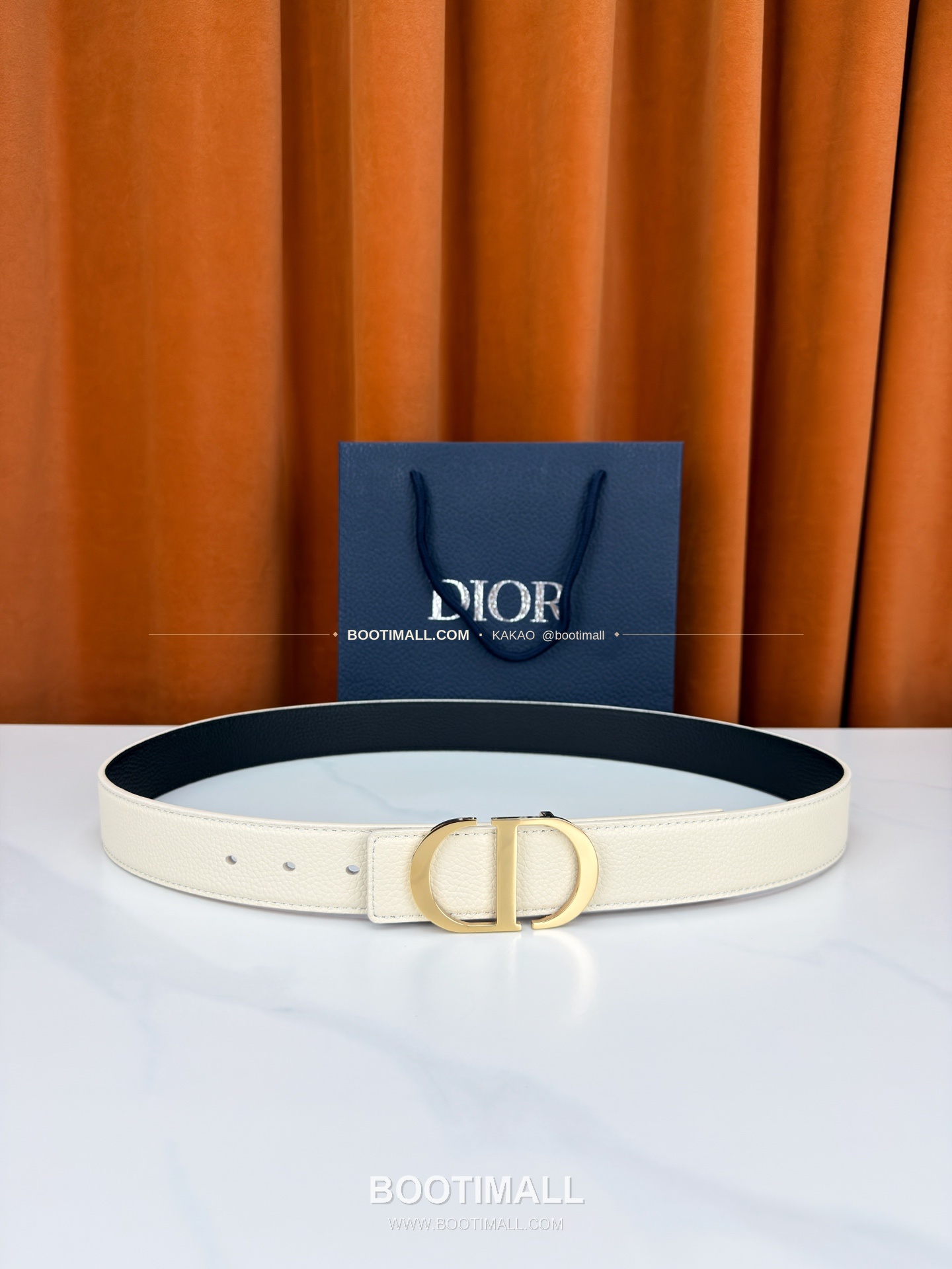 디올 CD 리치드 카프스킨 리버서블 벨트 Dior CD Grained Calfskin Reversible Belt 3.5cm 1