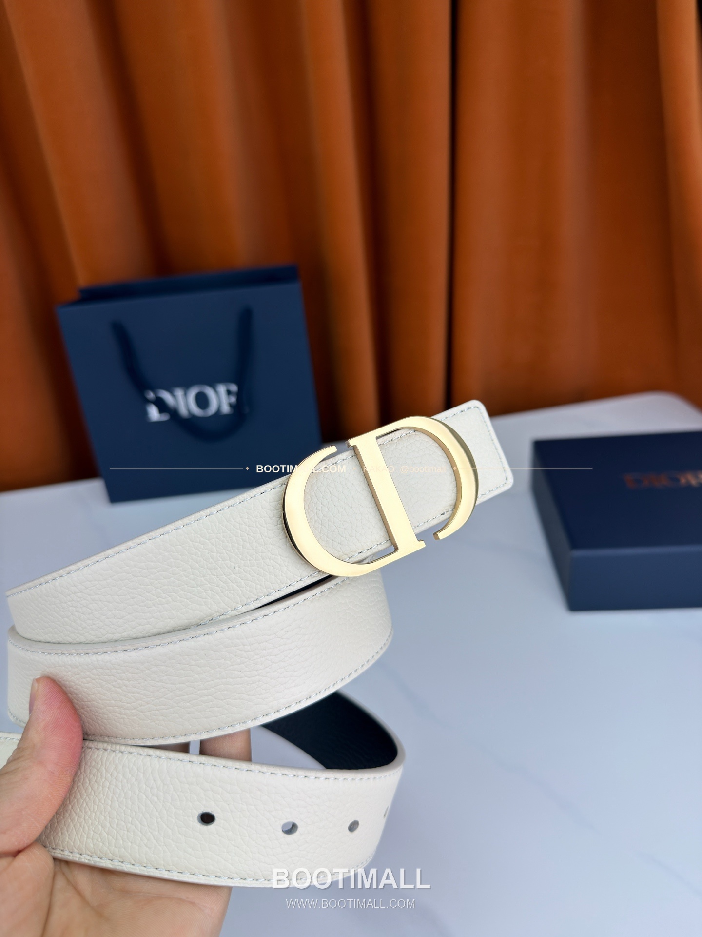 디올 CD 리치드 카프스킨 리버서블 벨트 Dior CD Grained Calfskin Reversible Belt 3.5cm 2