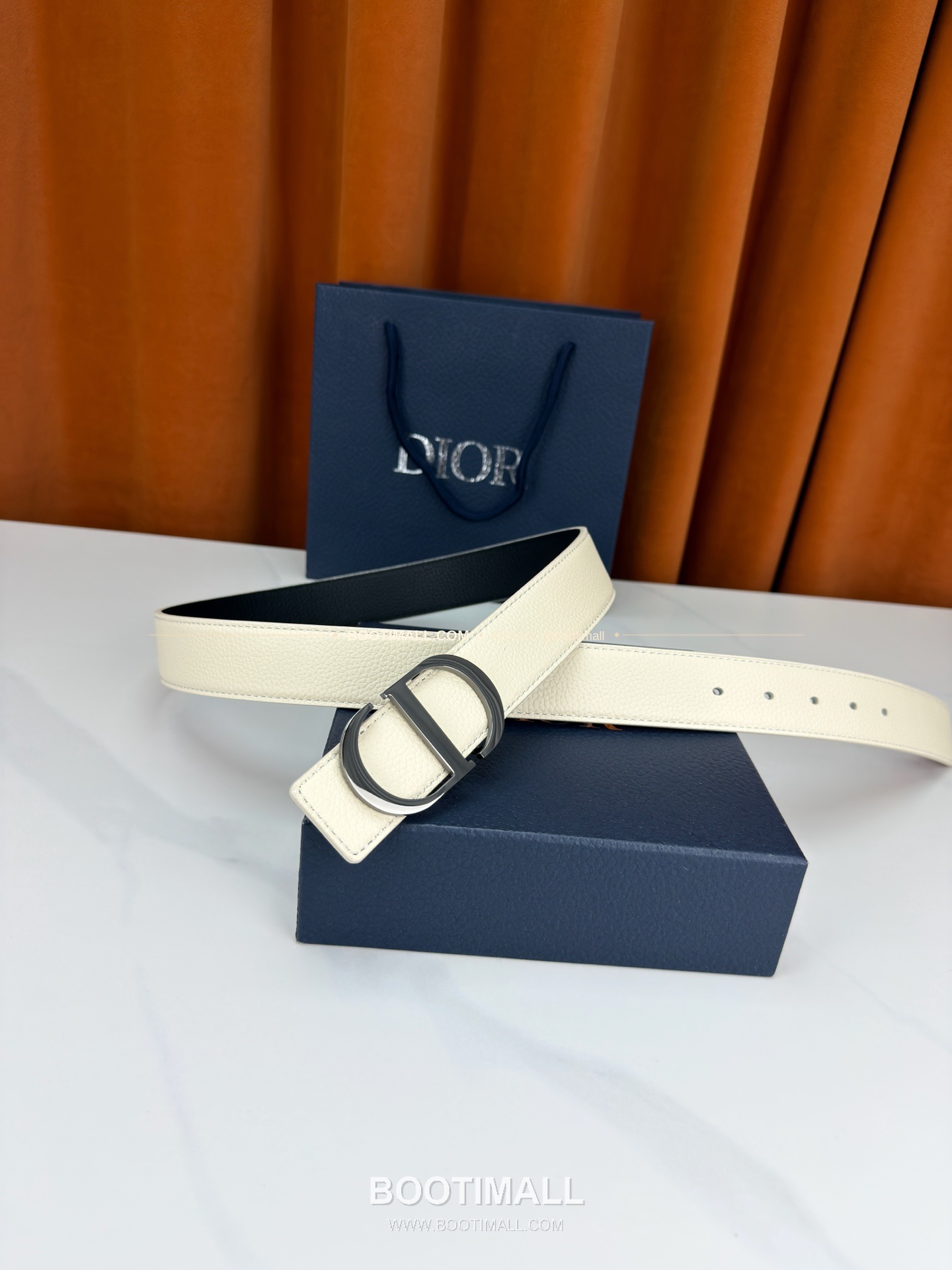 디올 CD 리치드 카프스킨 리버서블 벨트 Dior CD Grained Calfskin Reversible Belt 3.5cm 4
