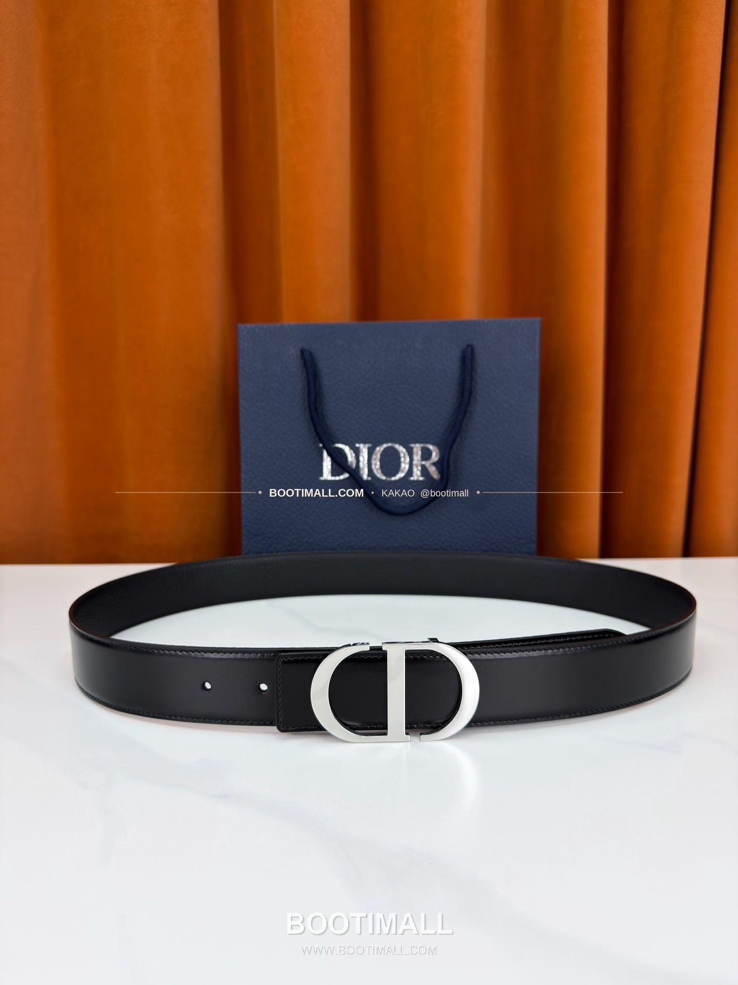 디올 CD 리치드 카프스킨 리버서블 벨트 Dior CD Grained Calfskin Reversible Belt 3.5cm 1