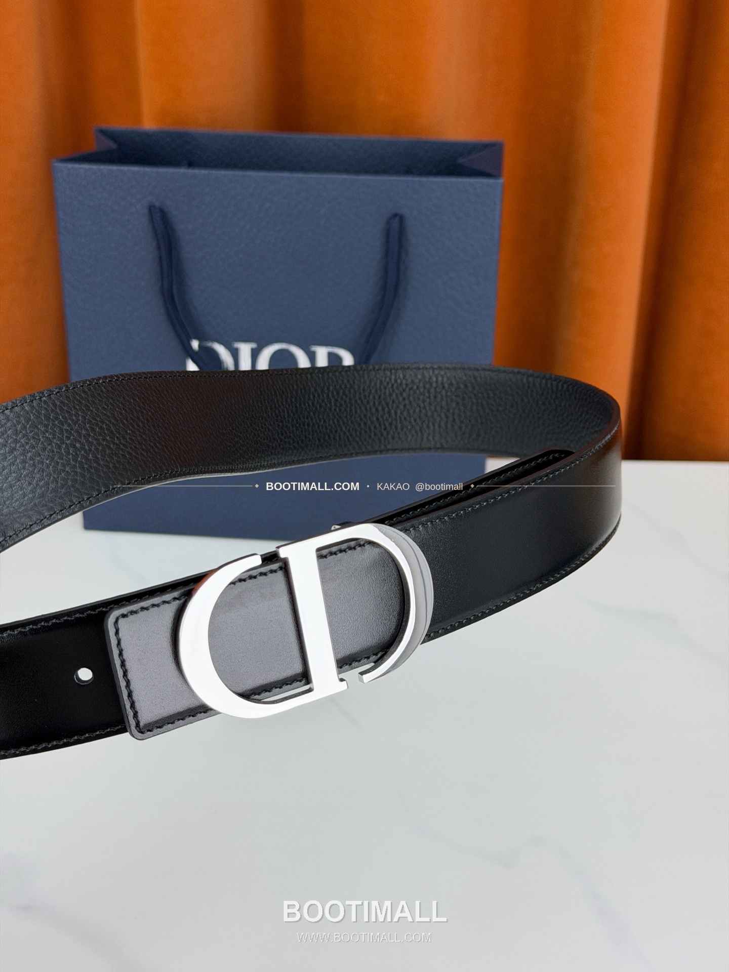 디올 CD 리치드 카프스킨 리버서블 벨트 Dior CD Grained Calfskin Reversible Belt 3.5cm 2