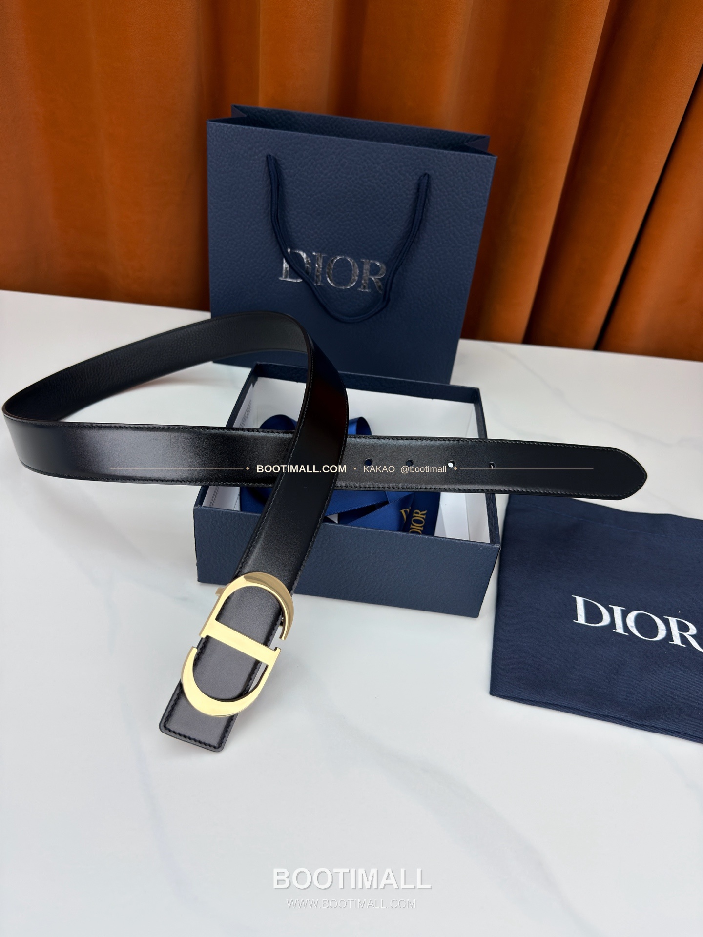 디올 CD 리치드 카프스킨 리버서블 벨트 Dior CD Grained Calfskin Reversible Belt 3.5cm 4