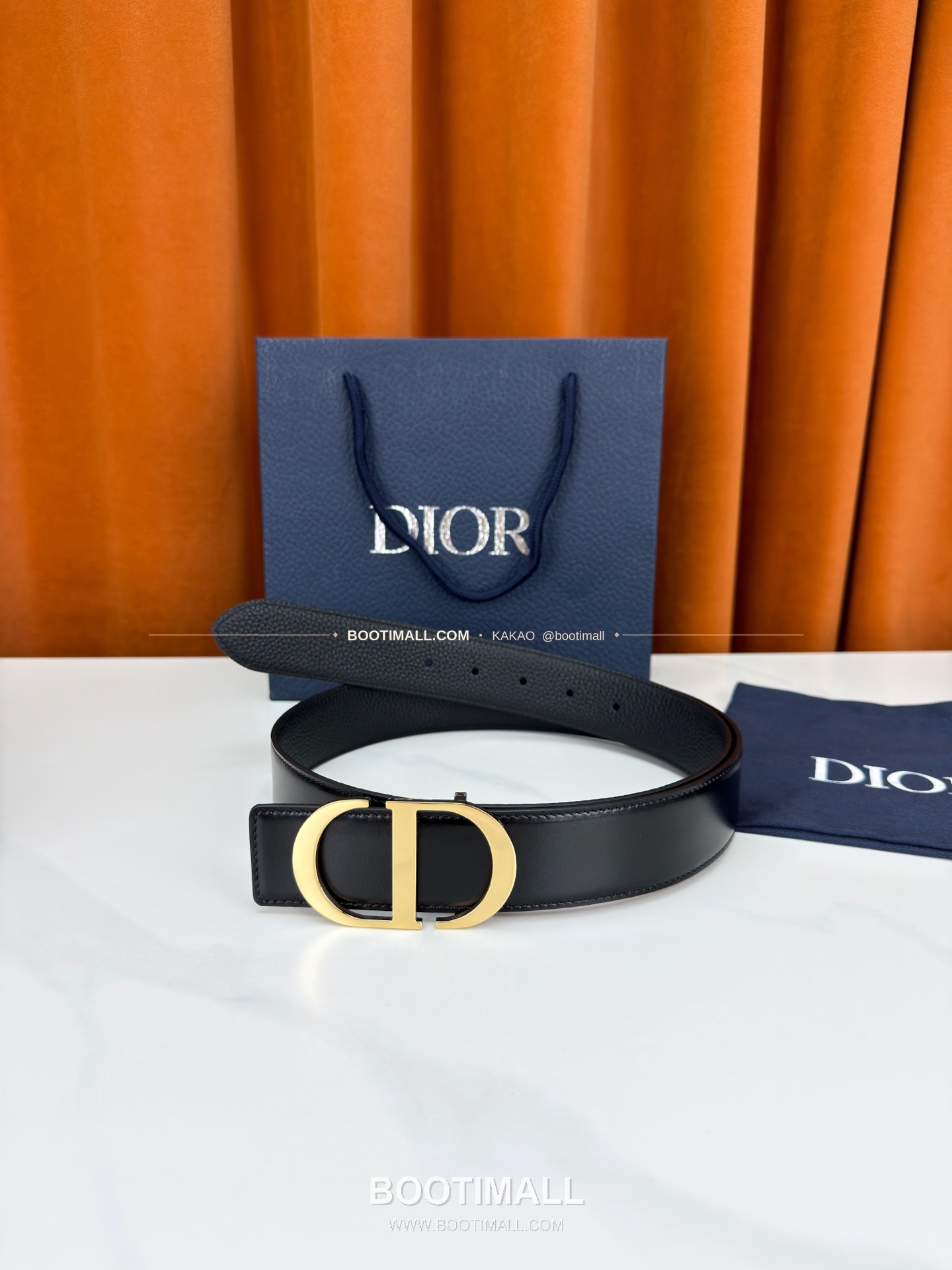 디올 CD 리치드 카프스킨 리버서블 벨트 Dior CD Grained Calfskin Reversible Belt 3.5cm 5