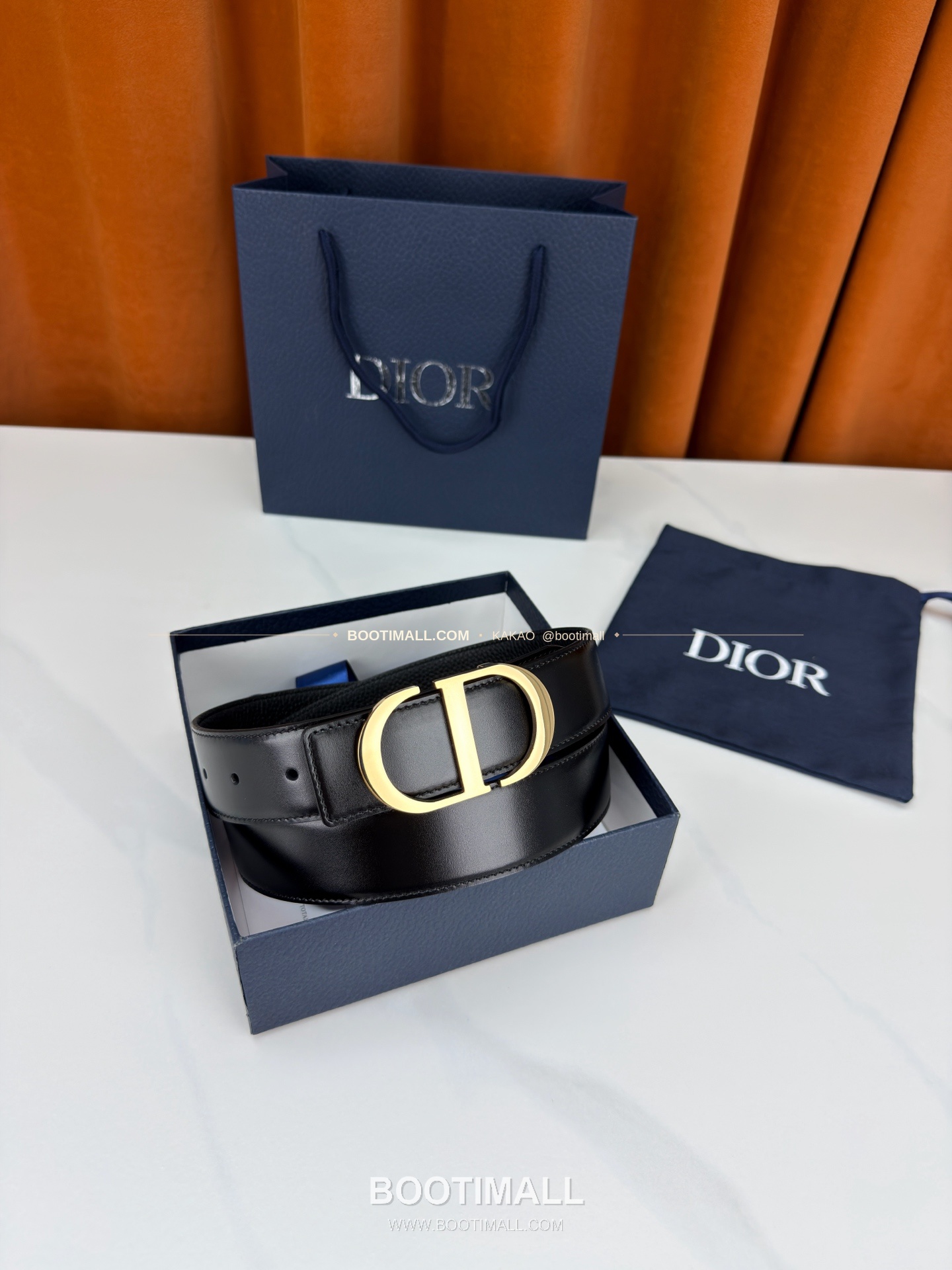 디올 CD 리치드 카프스킨 리버서블 벨트 Dior CD Grained Calfskin Reversible Belt 3.5cm 6