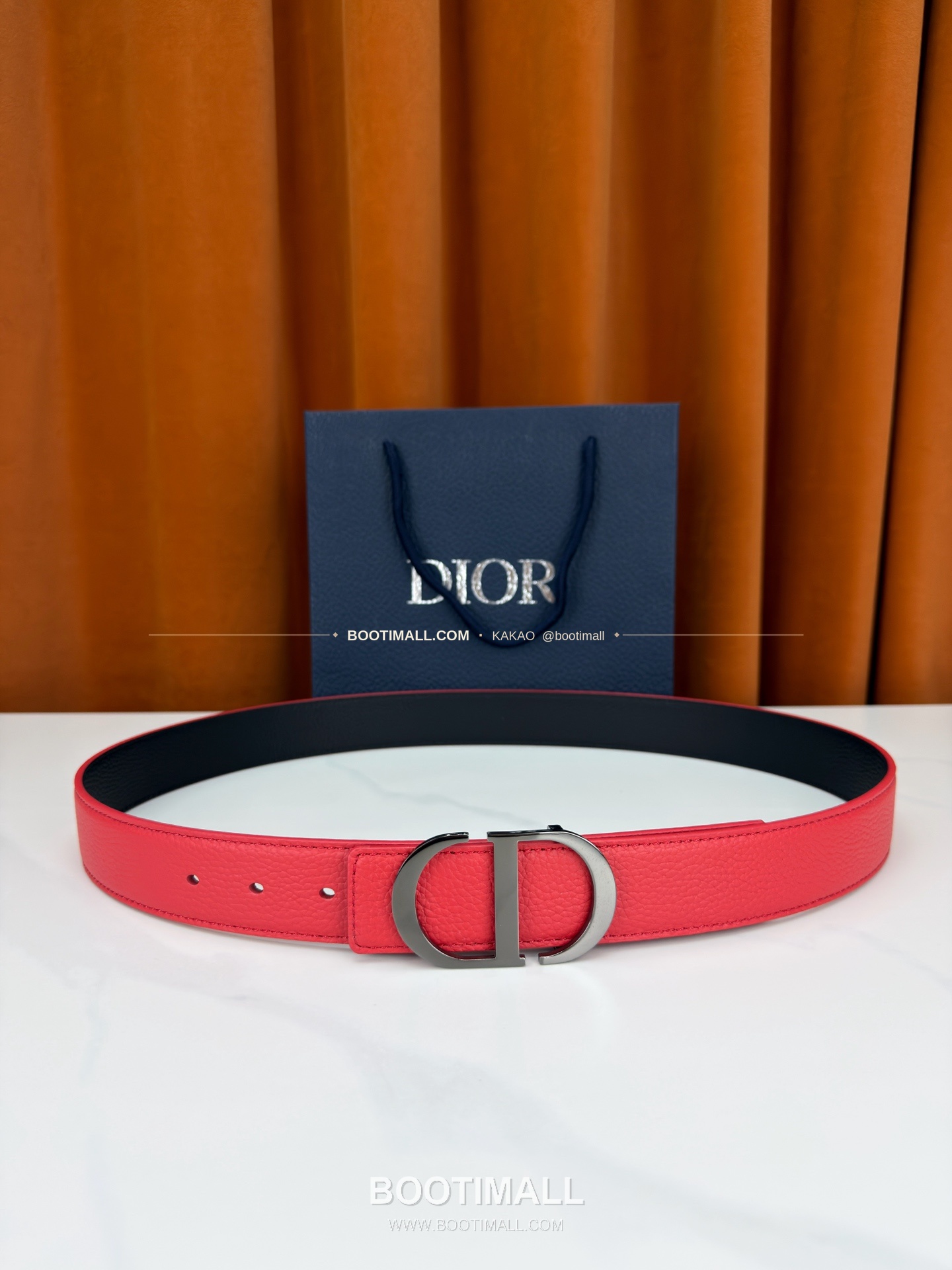 디올 CD 리치드 카프스킨 리버서블 벨트 Dior CD Grained Calfskin Reversible Belt 3.5cm 1