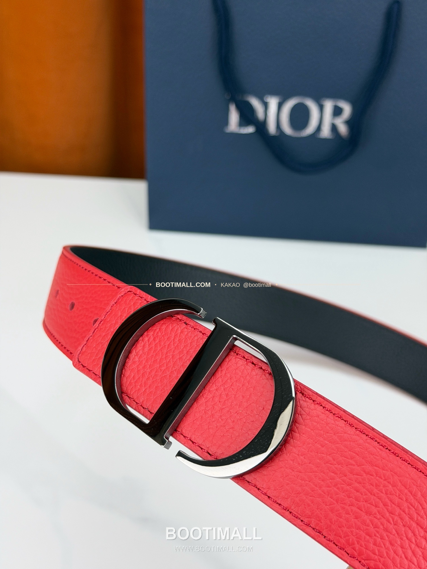 디올 CD 리치드 카프스킨 리버서블 벨트 Dior CD Grained Calfskin Reversible Belt 3.5cm 2